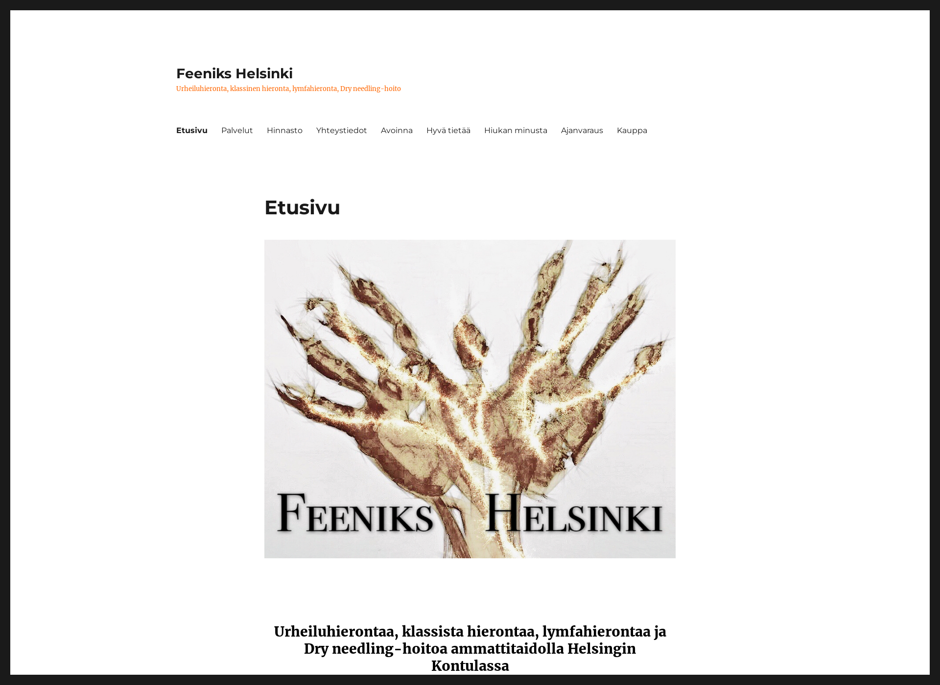 Skärmdump för feenikshelsinki.fi