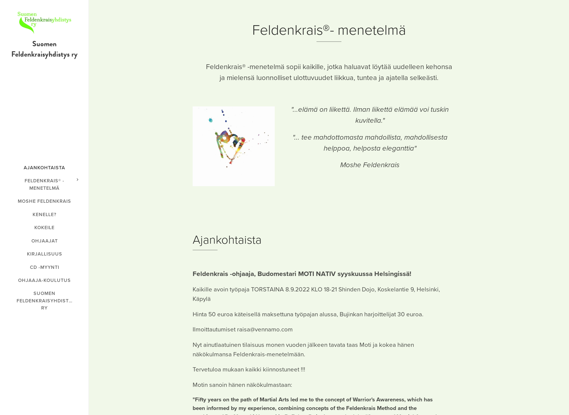 Screenshot for feldenkrais.fi