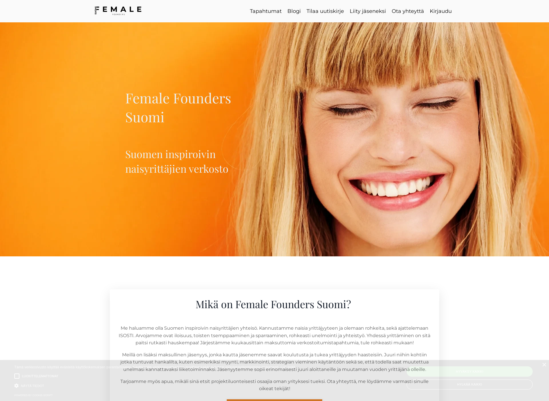 Skärmdump för femalefounderssuomi.fi