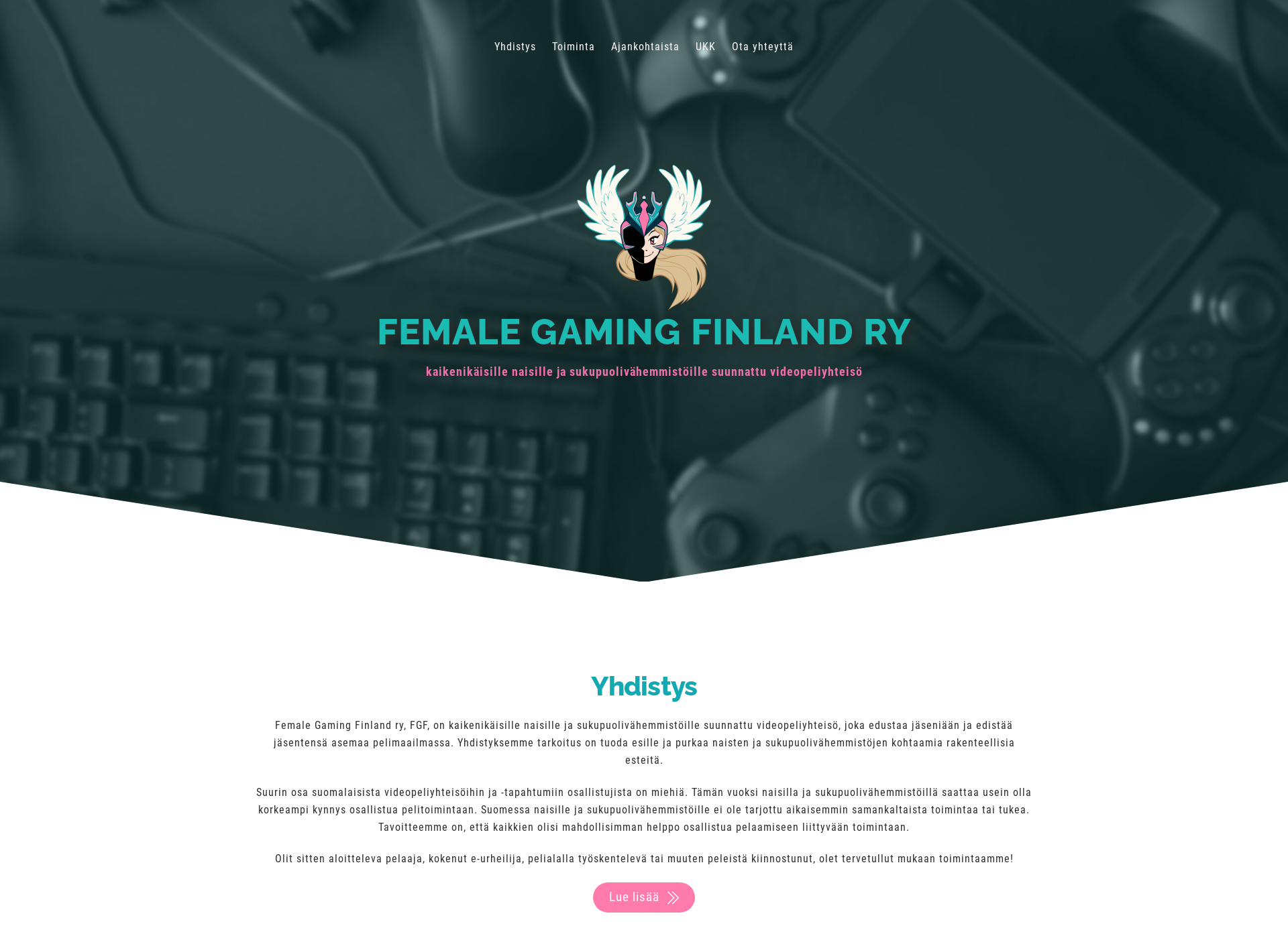 Screenshot for femalegamingfinland.fi