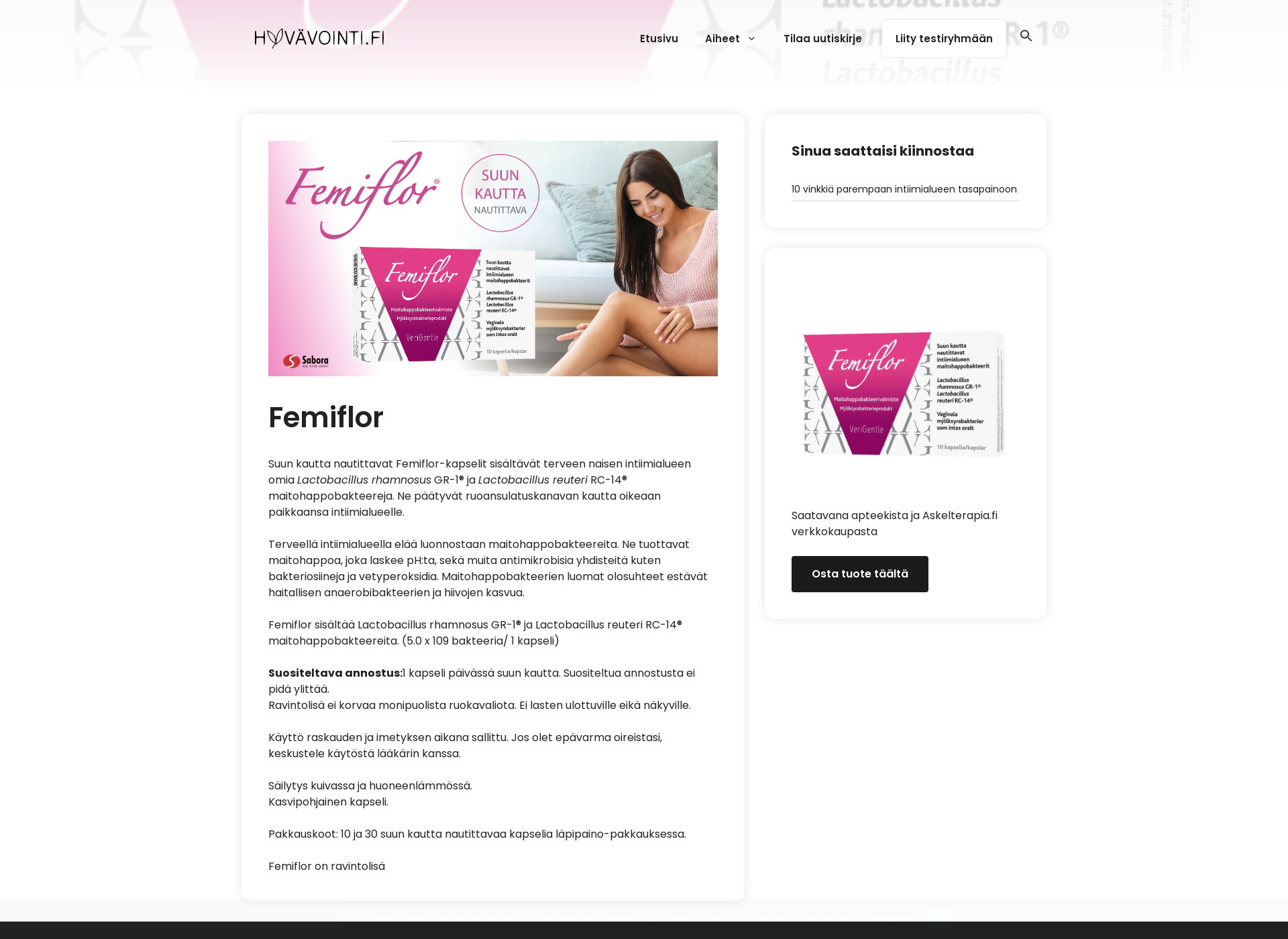 Screenshot for femiflor.fi