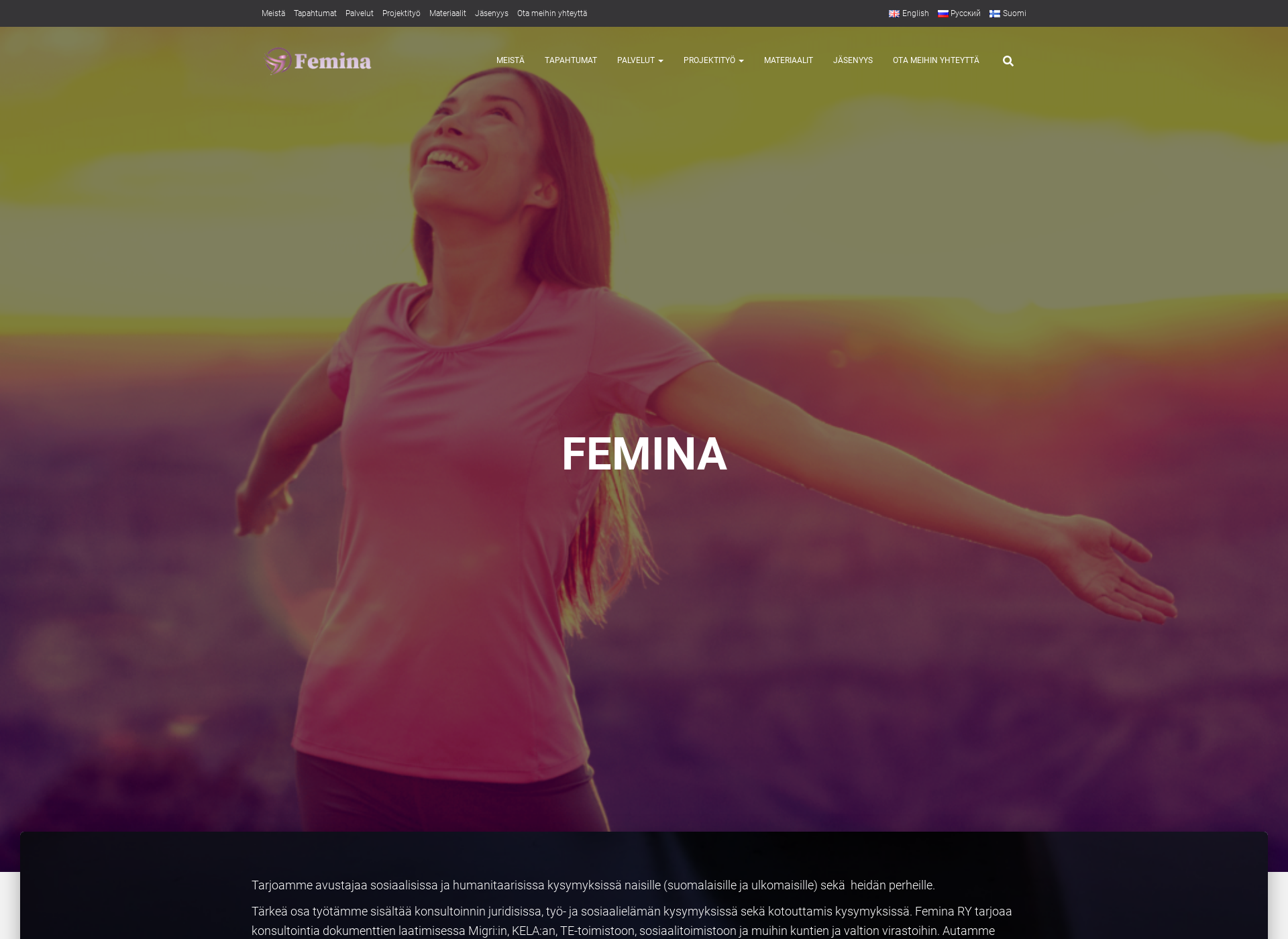 Skärmdump för feminary.fi