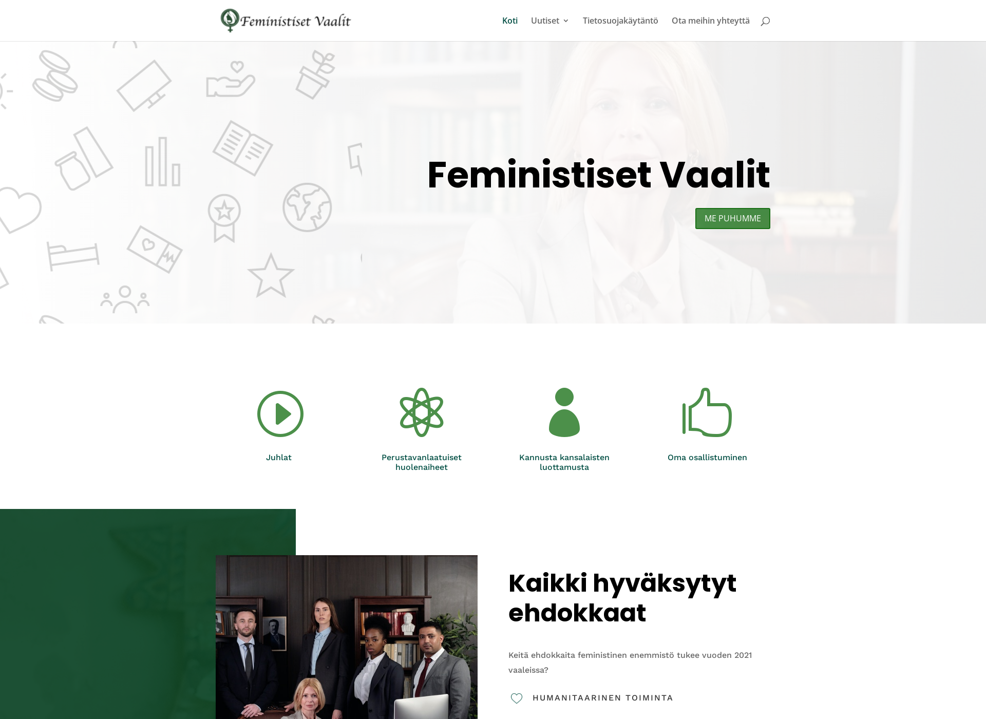 Screenshot for feministisetvaalit.fi