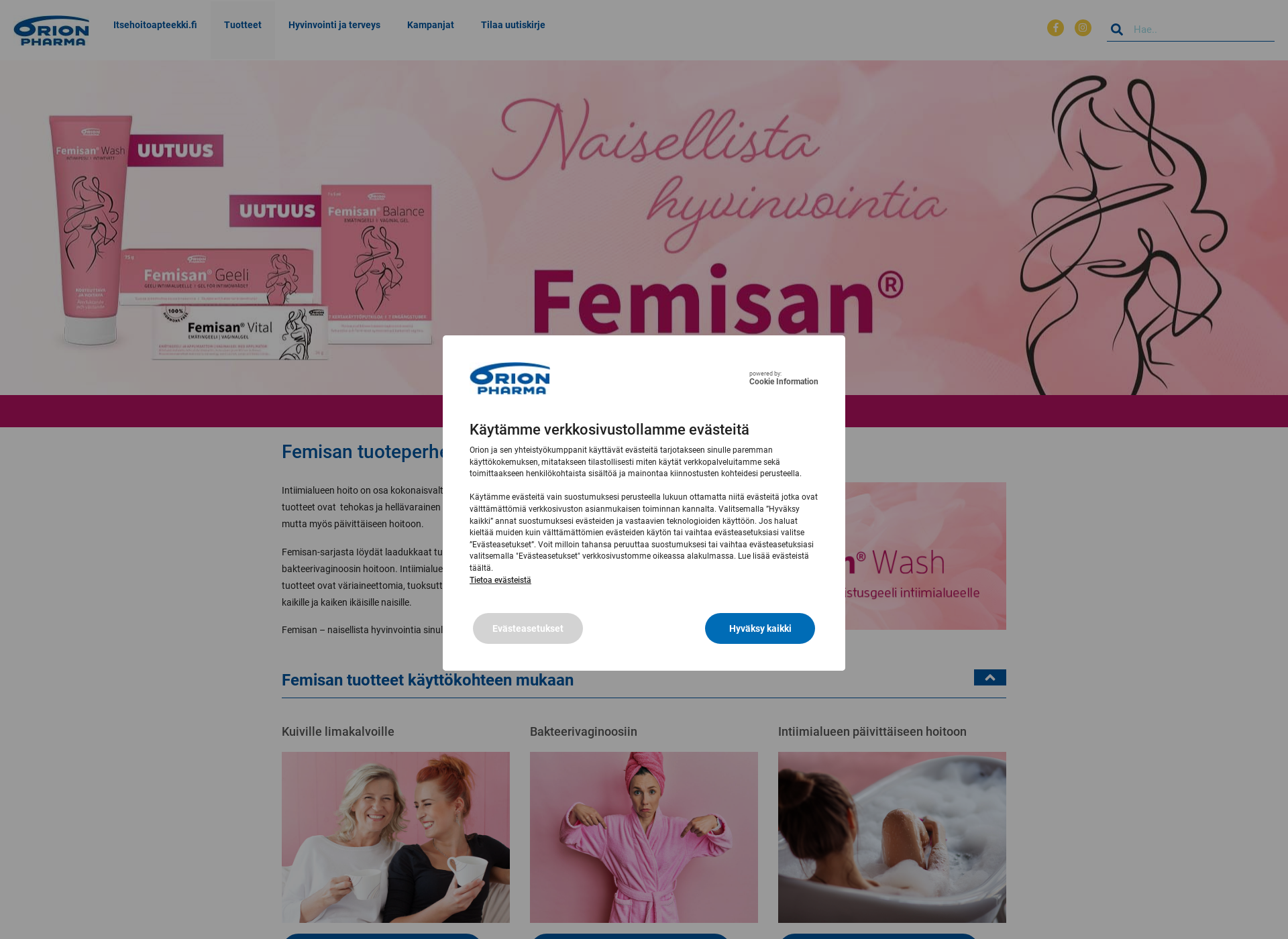 Skärmdump för femisan.fi