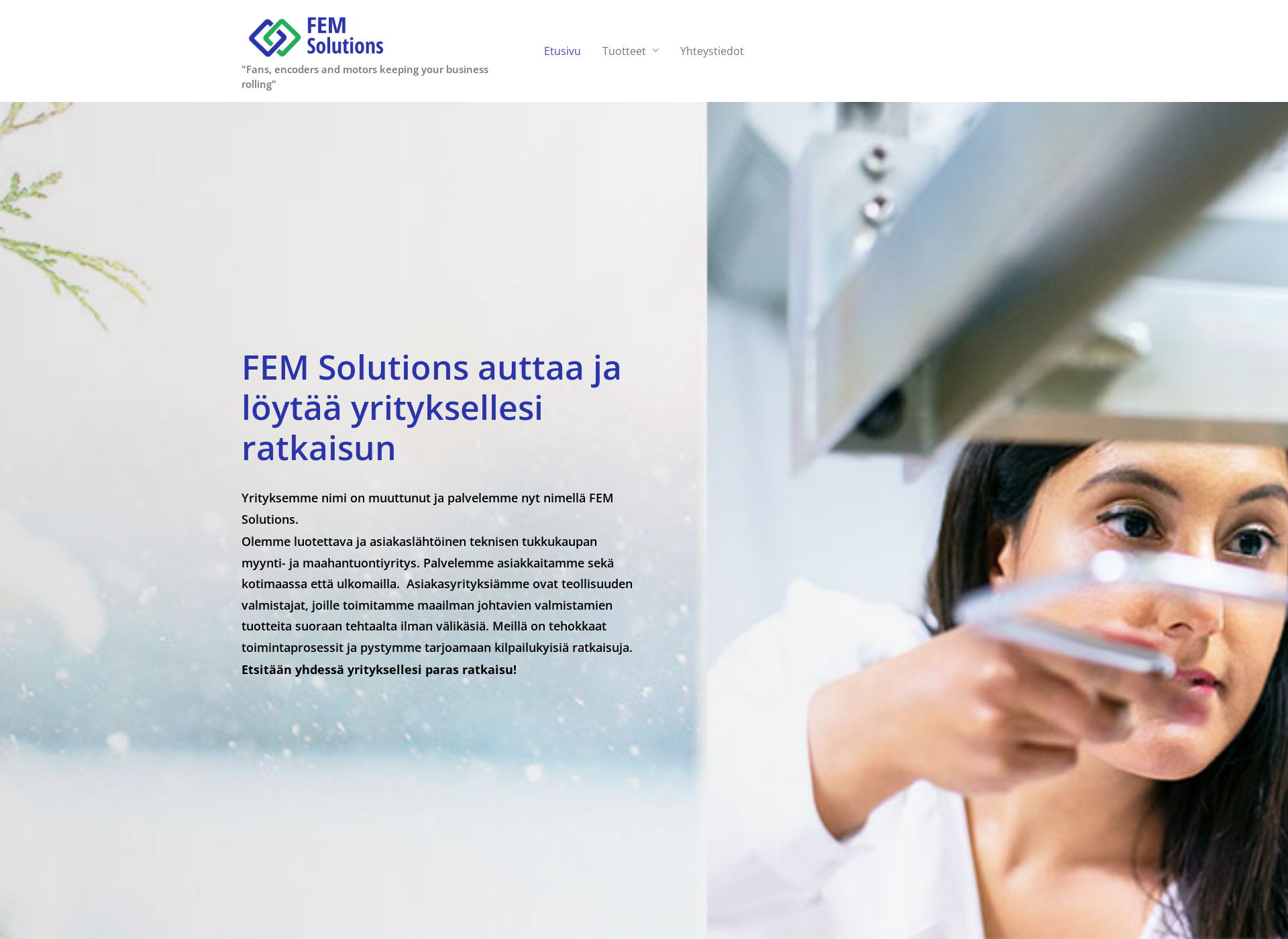 Skärmdump för femsolutions.fi