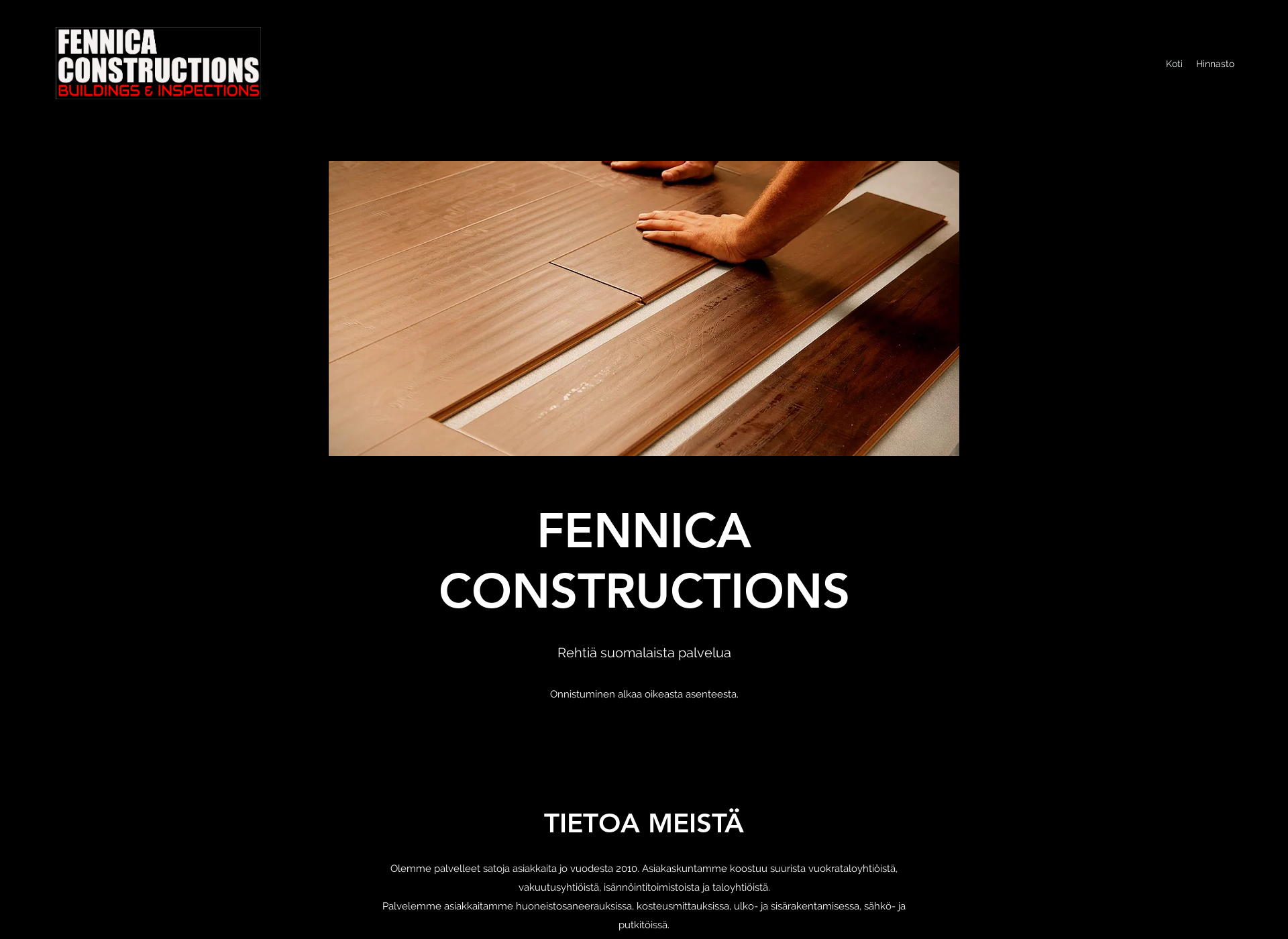 Skärmdump för fennicaconstructions.fi