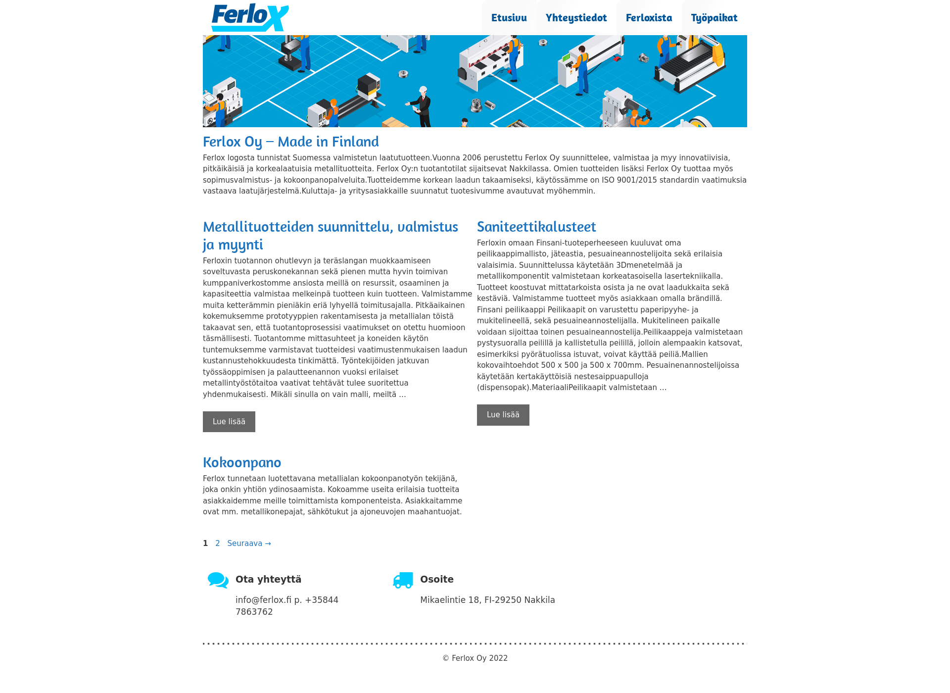 Skärmdump för ferlox.fi