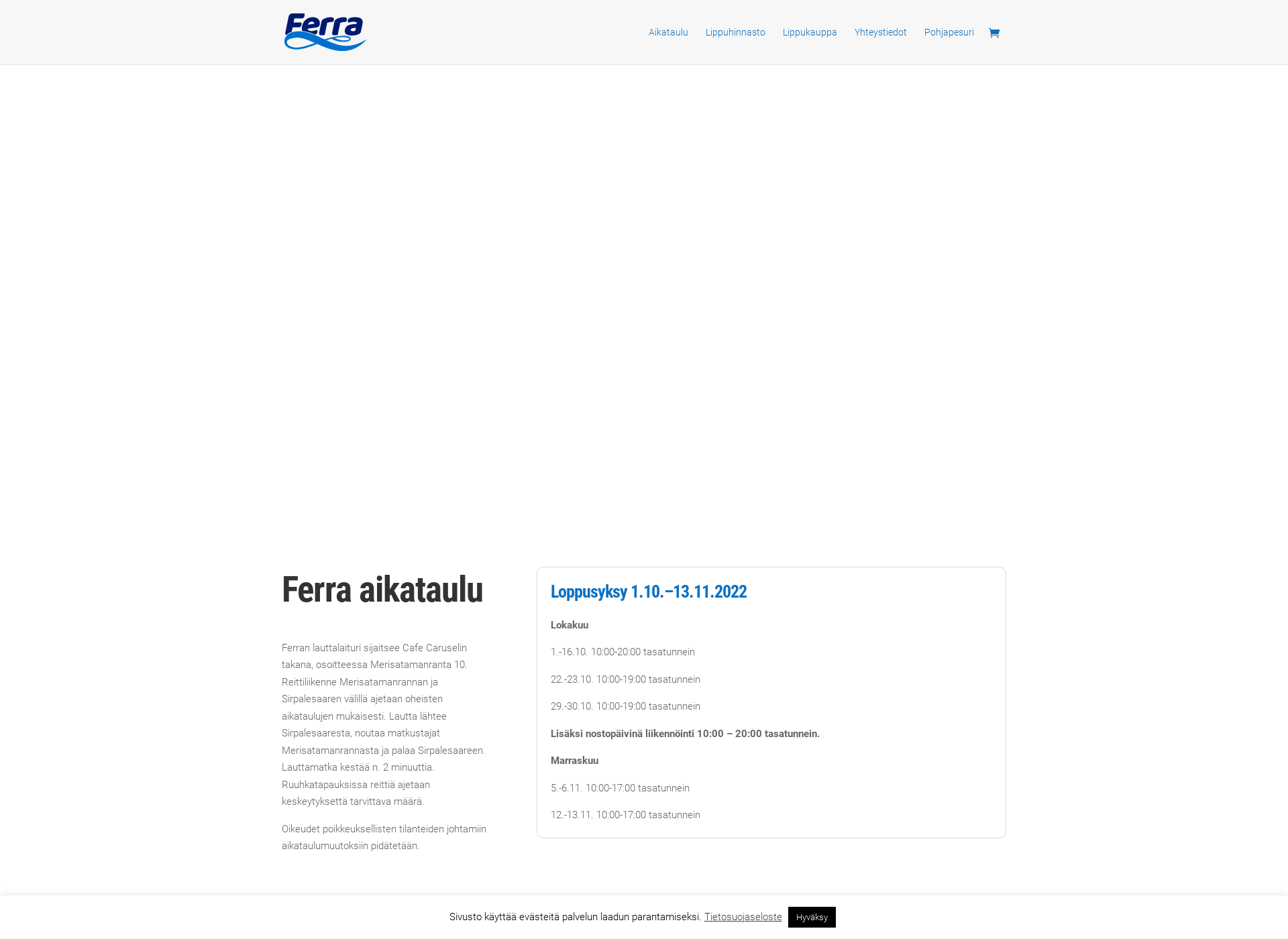 Skärmdump för ferra.fi