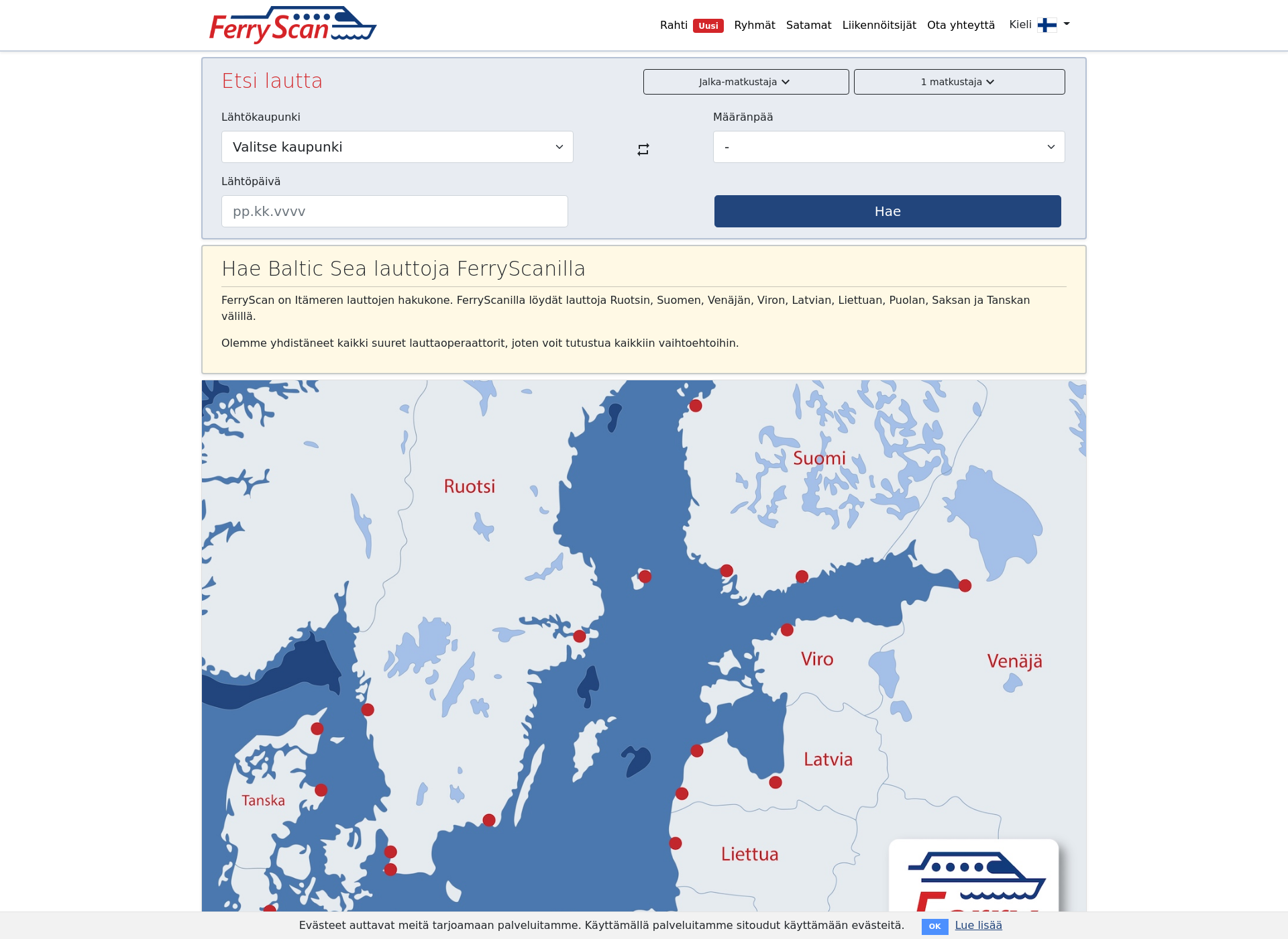 Screenshot for ferryscan.fi