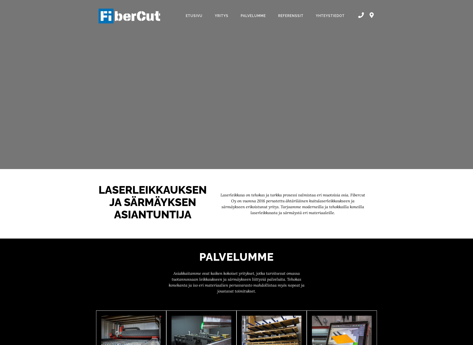 Skärmdump för fibercut.fi
