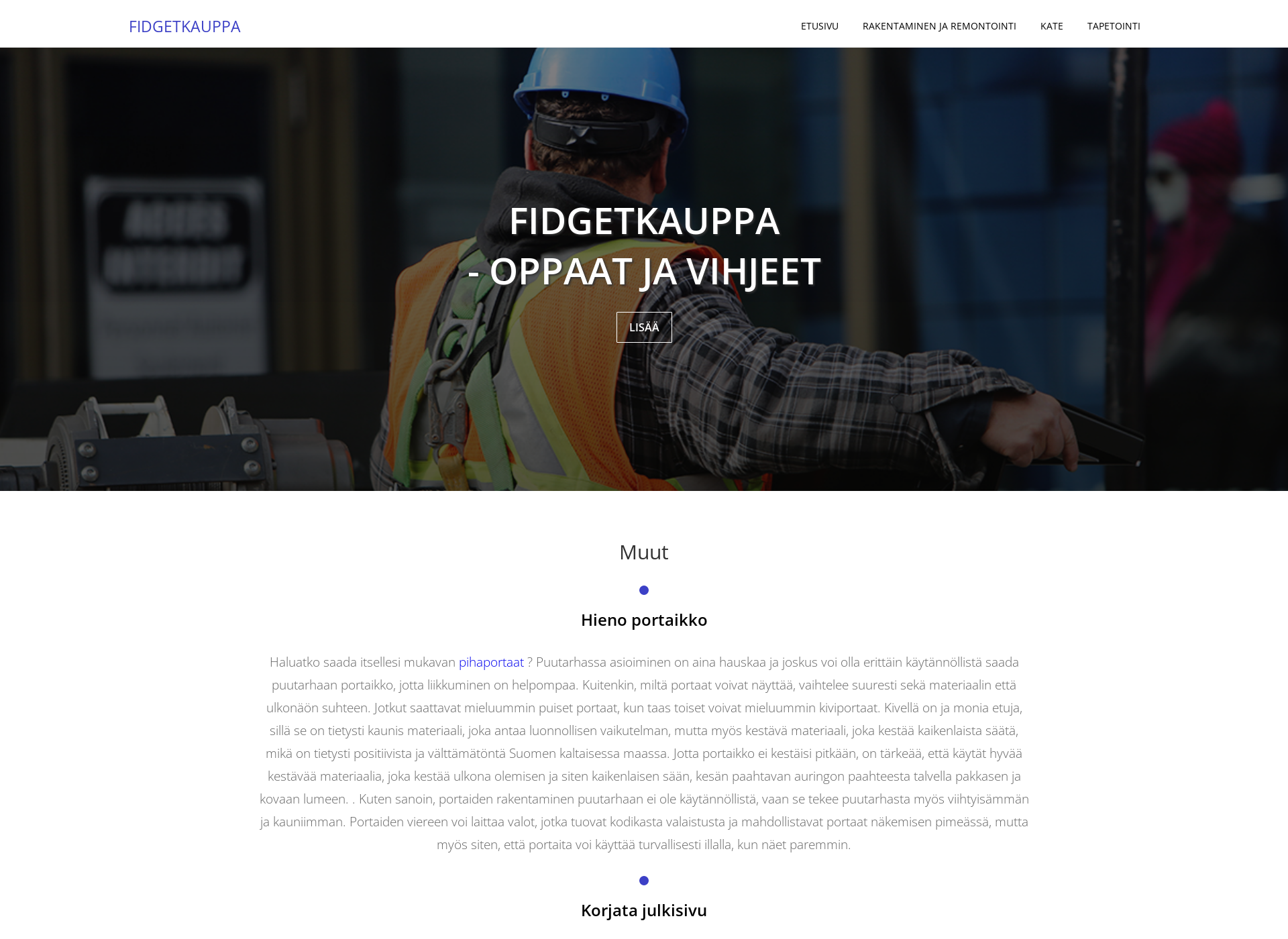 Skärmdump för fidgetkauppa.fi