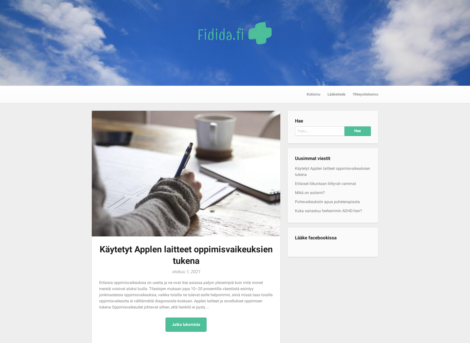Skärmdump för fidida.fi