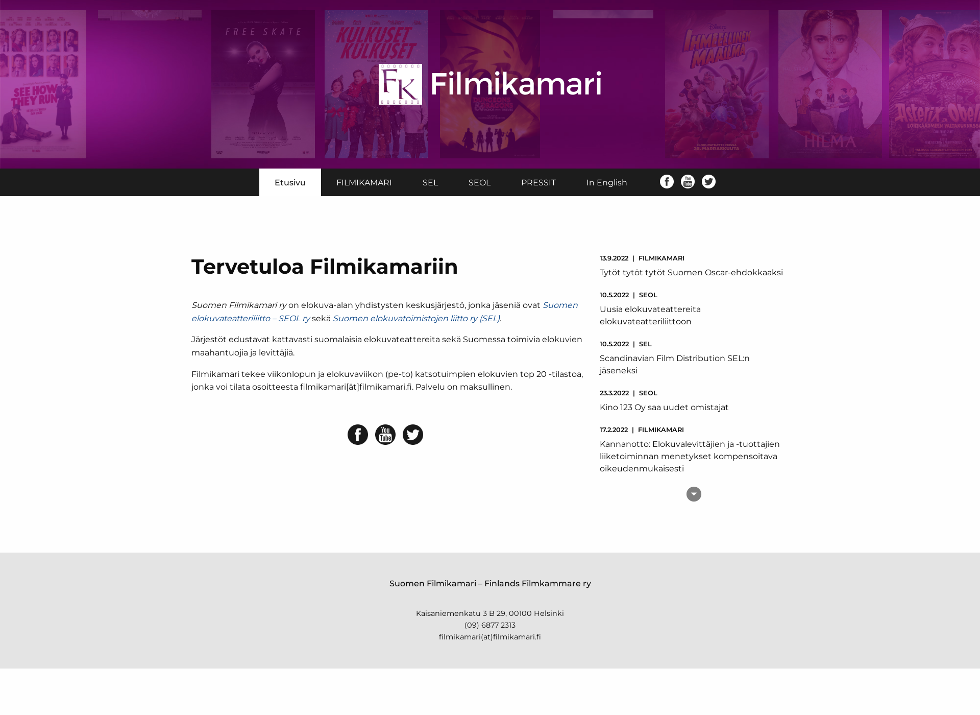 Screenshot for filmikamari.fi