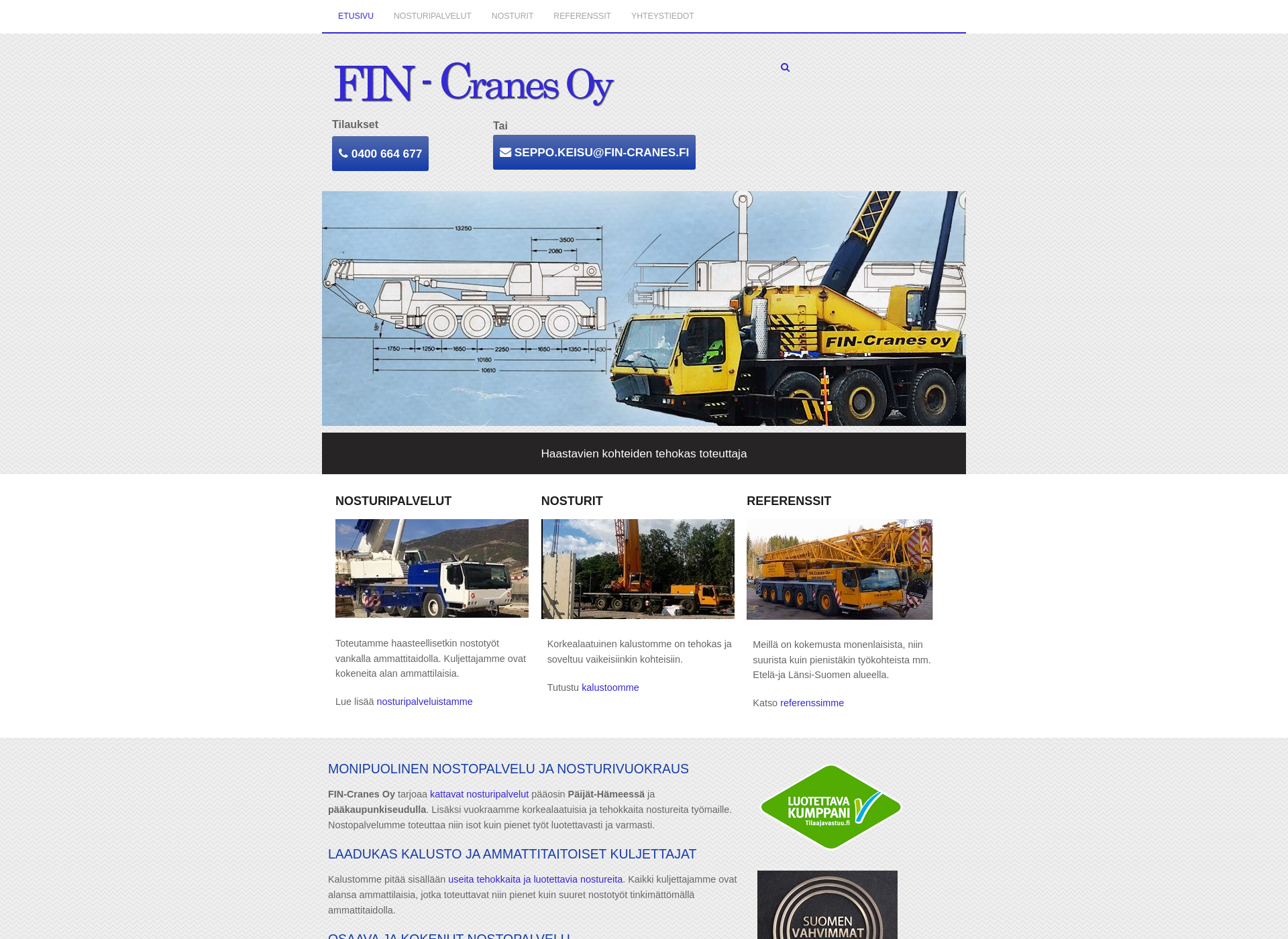 Screenshot for fin-cranes.fi