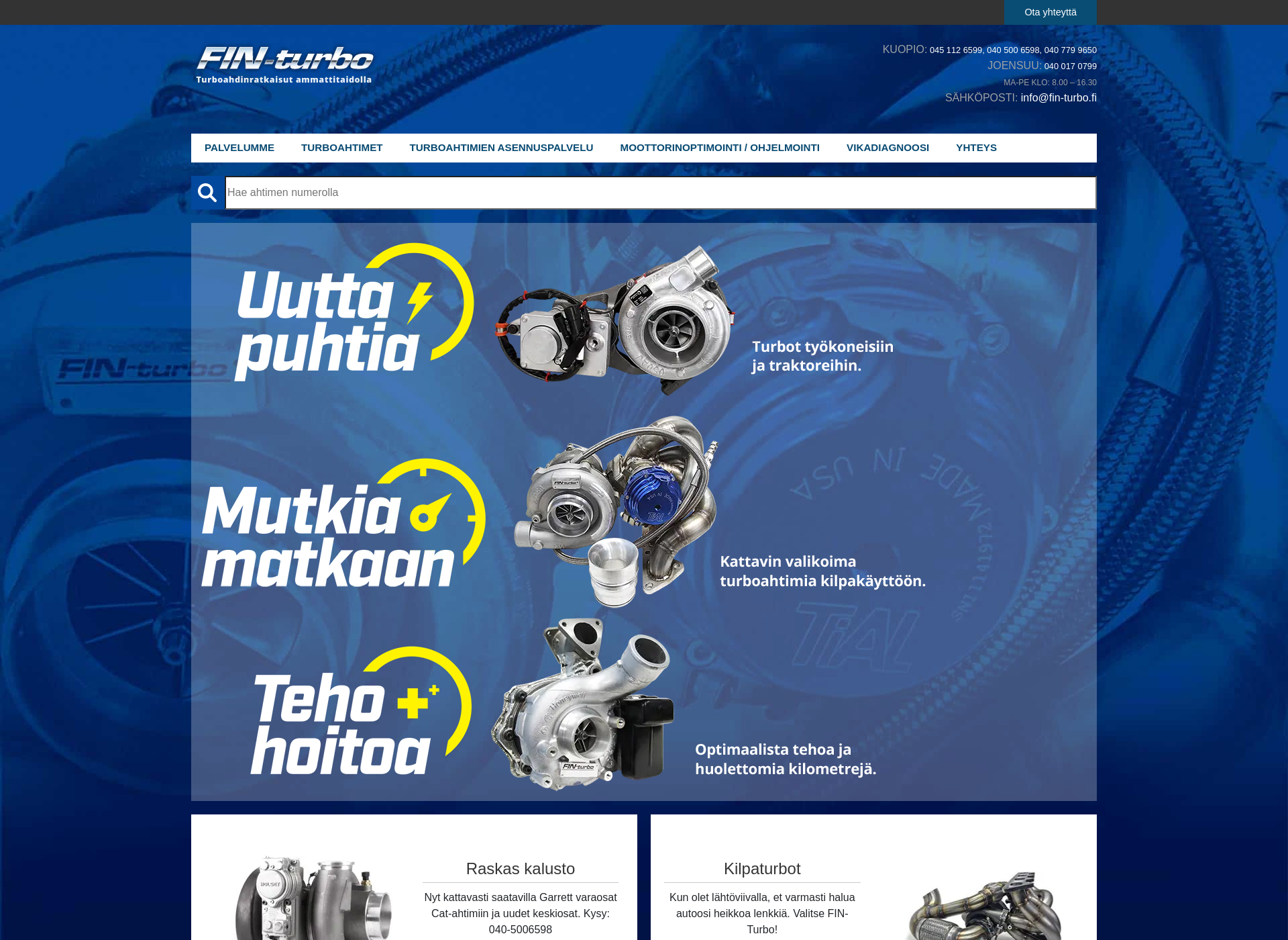 Skärmdump för fin-turbo.fi
