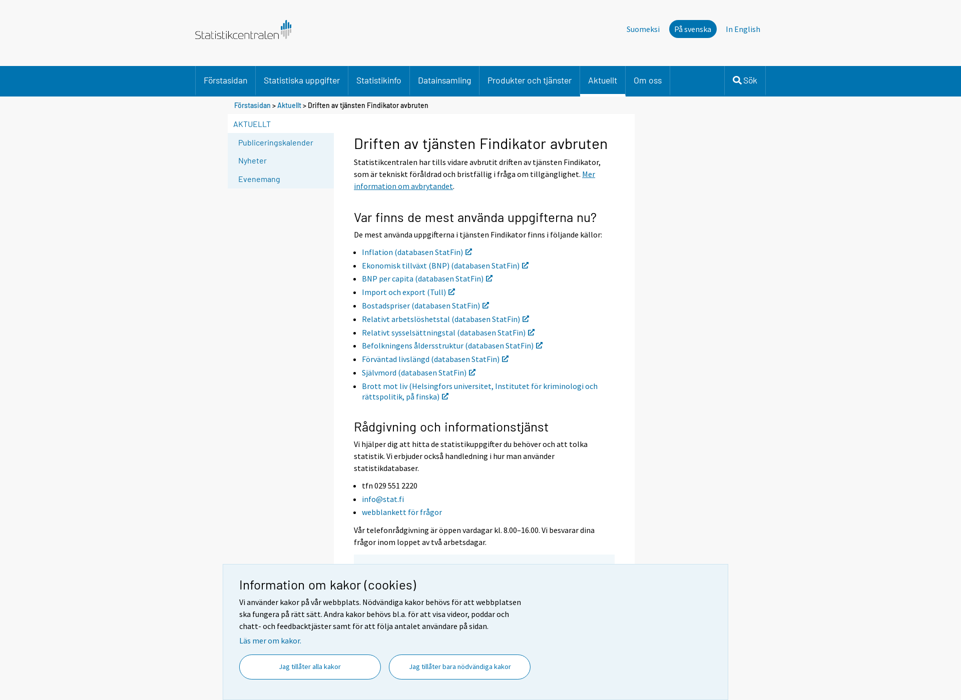 Screenshot for findikator.fi