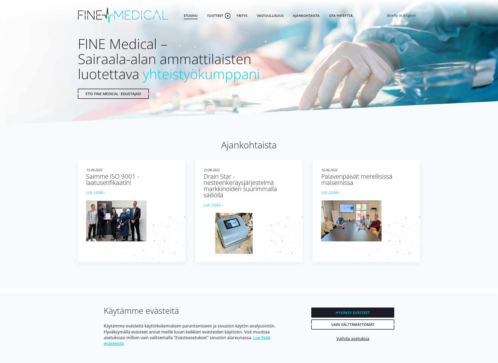 Skärmdump för finemedical.fi