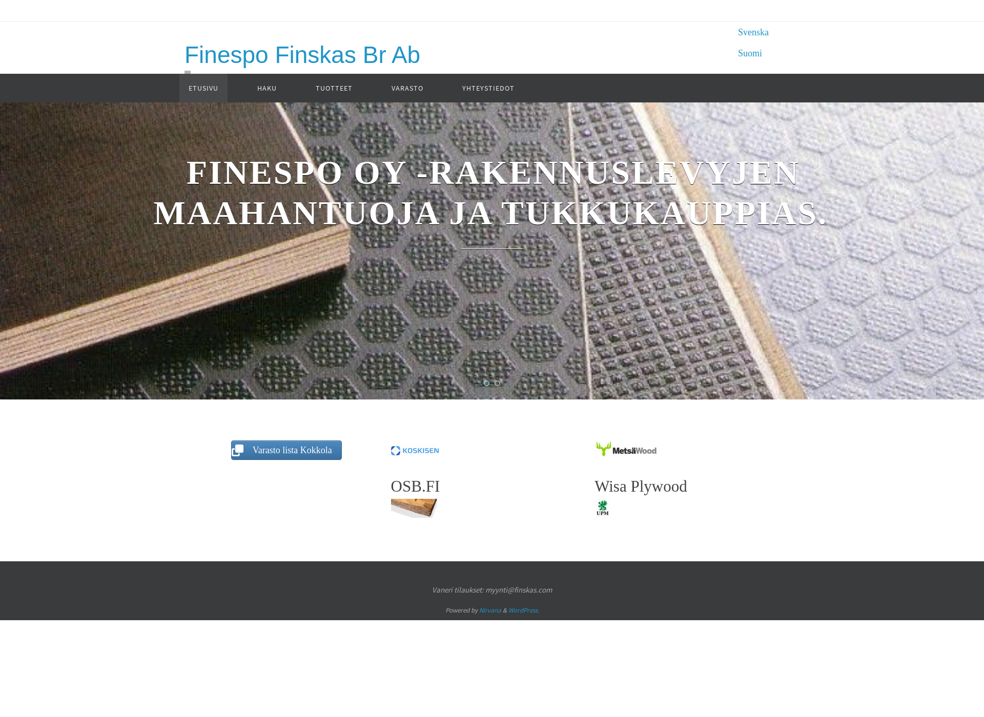 Skärmdump för finespo.fi