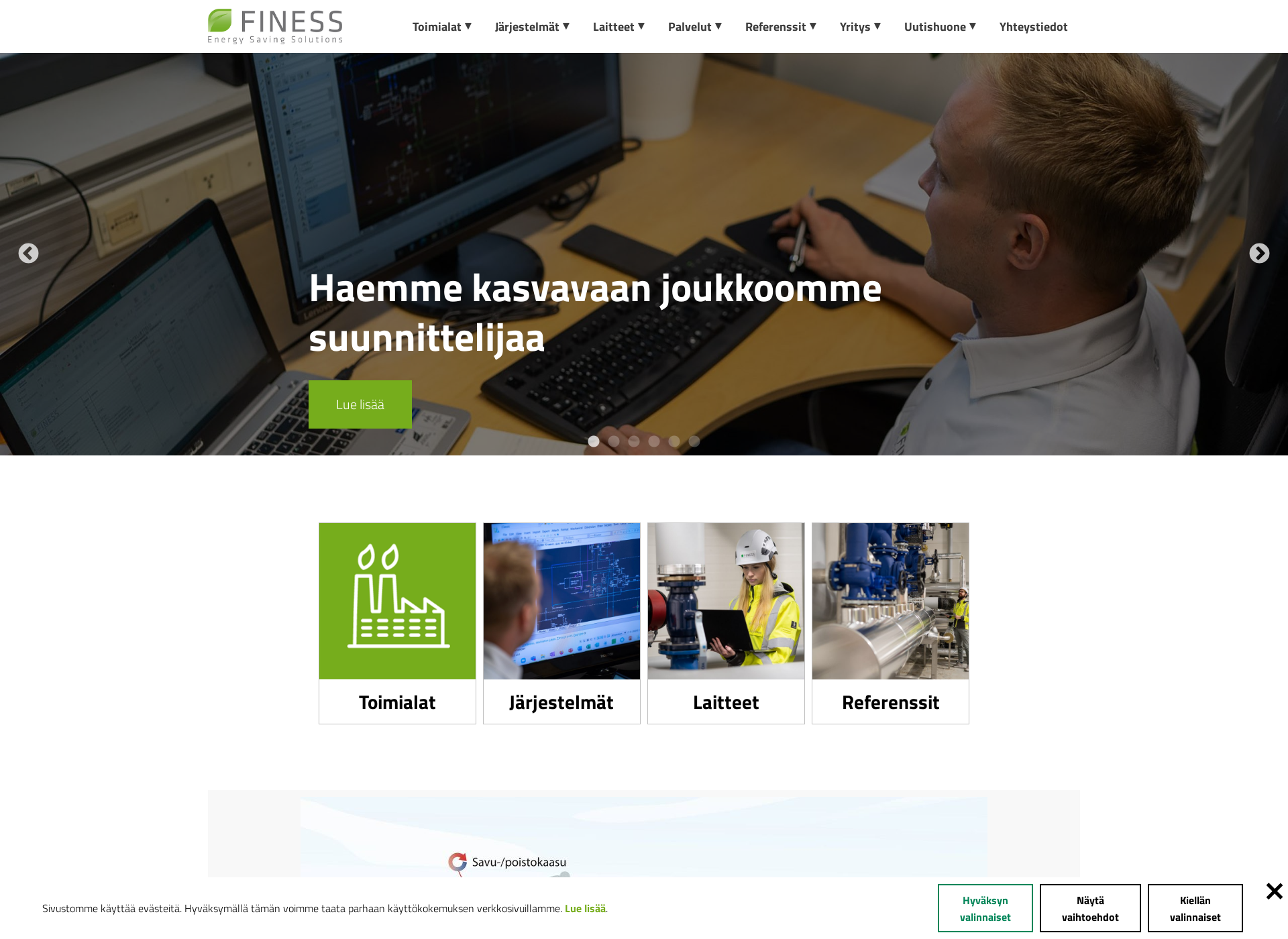 Skärmdump för finess.fi