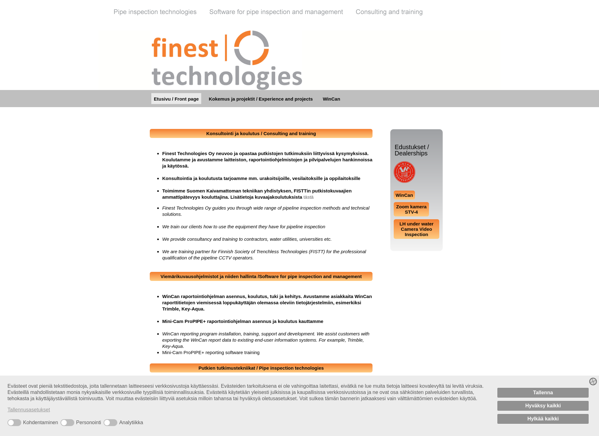 Screenshot for finesttechnologies.fi