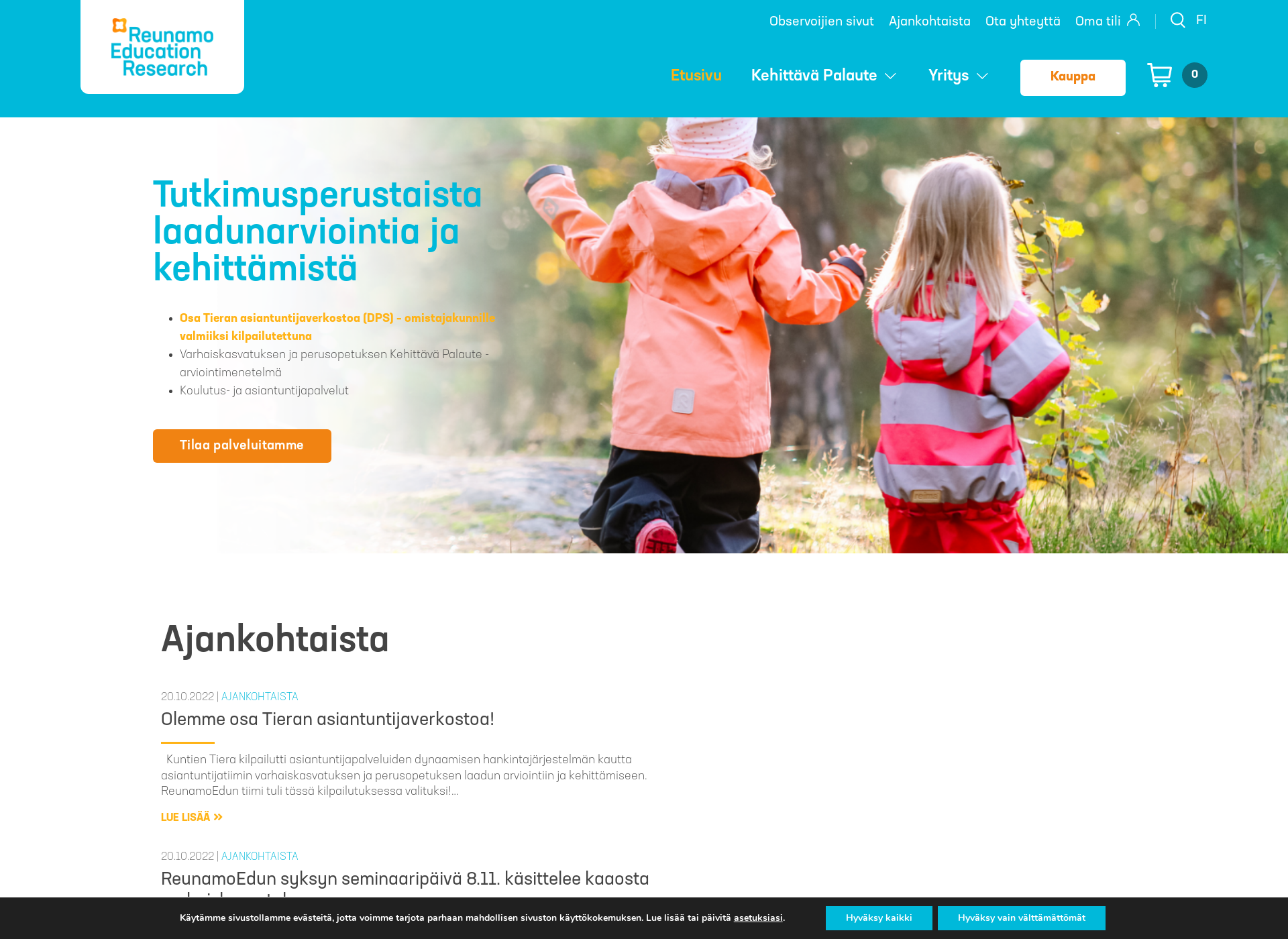 Skärmdump för finkids.fi