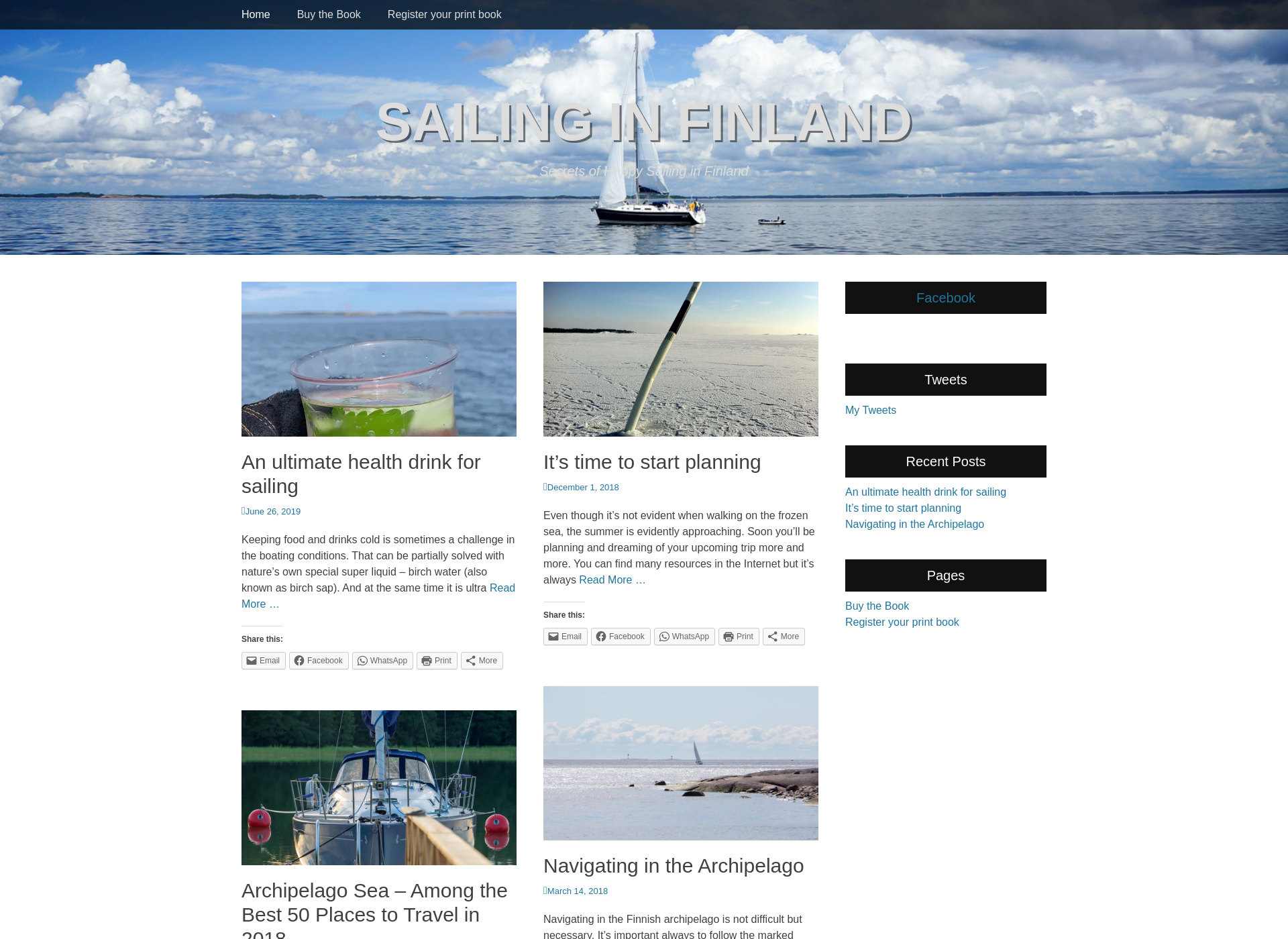 Screenshot for finland-sailing.fi
