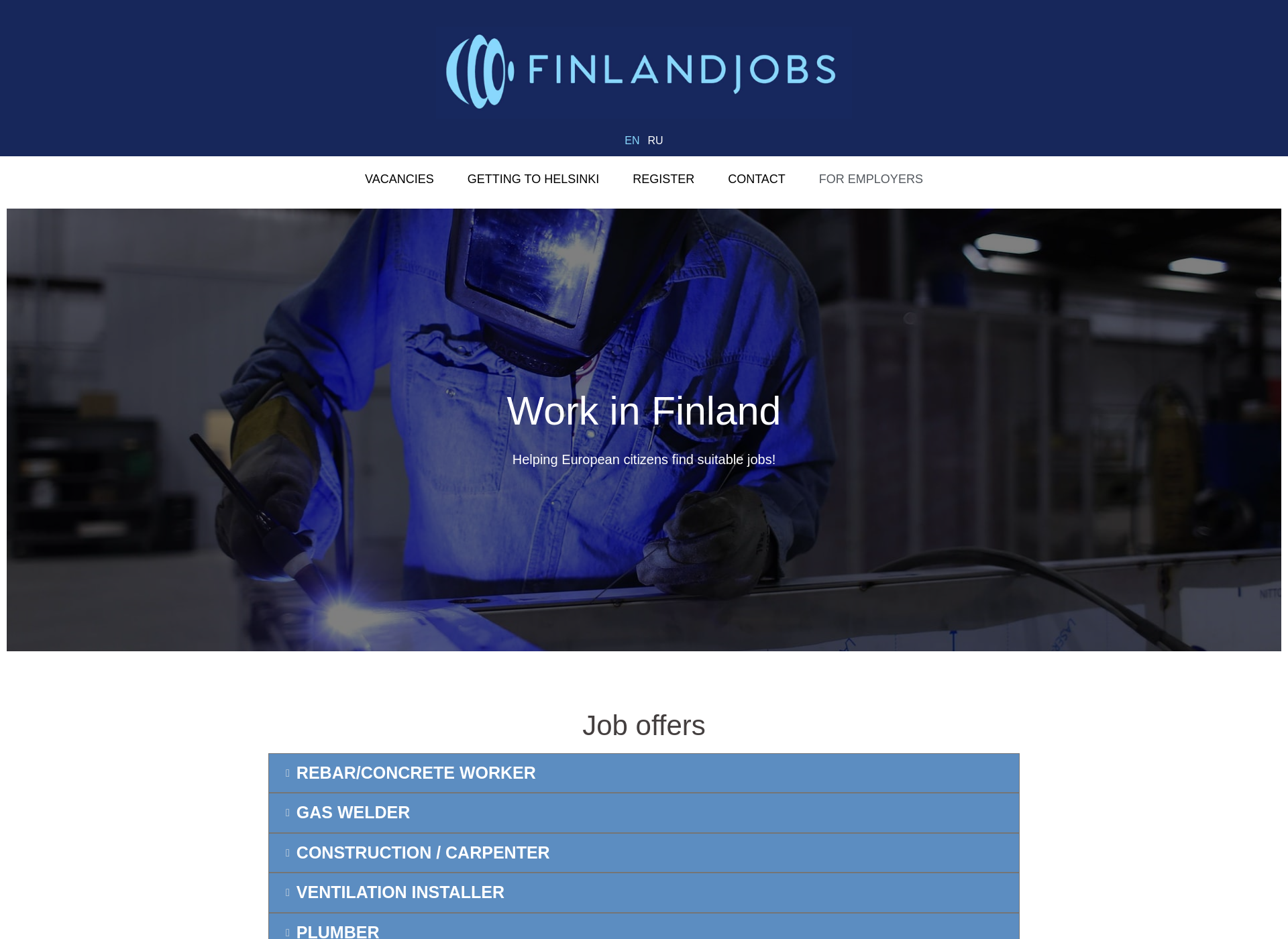 Skärmdump för finlandjobs.fi