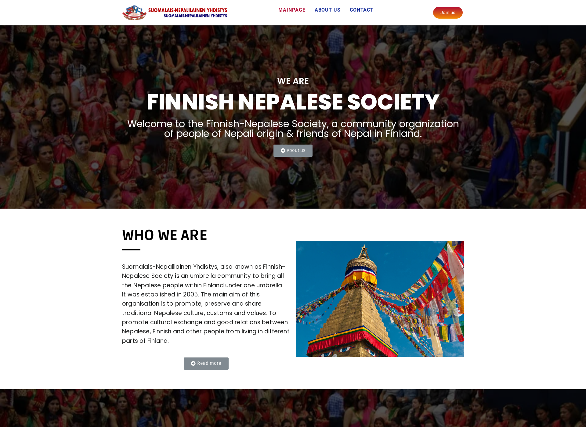 Skärmdump för finnepal.fi