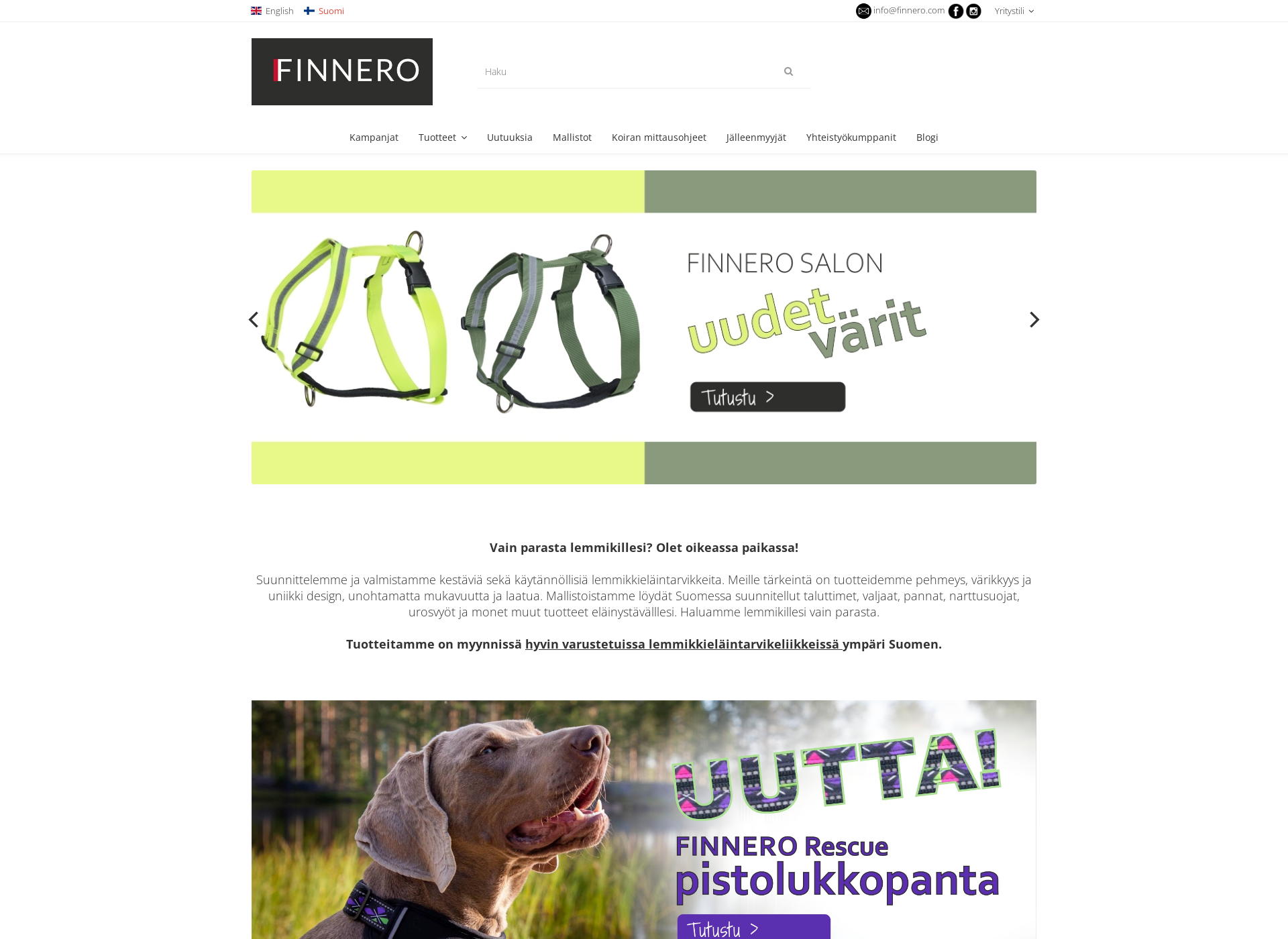 Skärmdump för finnero.fi