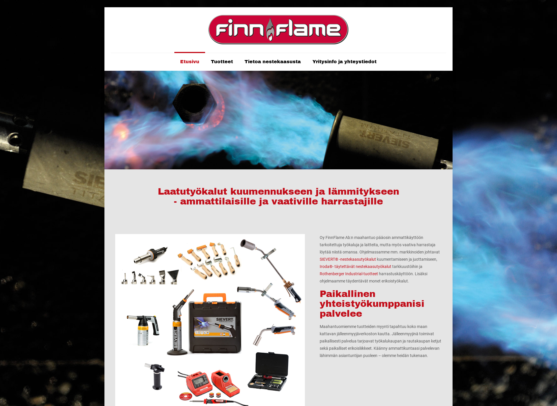 Skärmdump för finnflame.fi