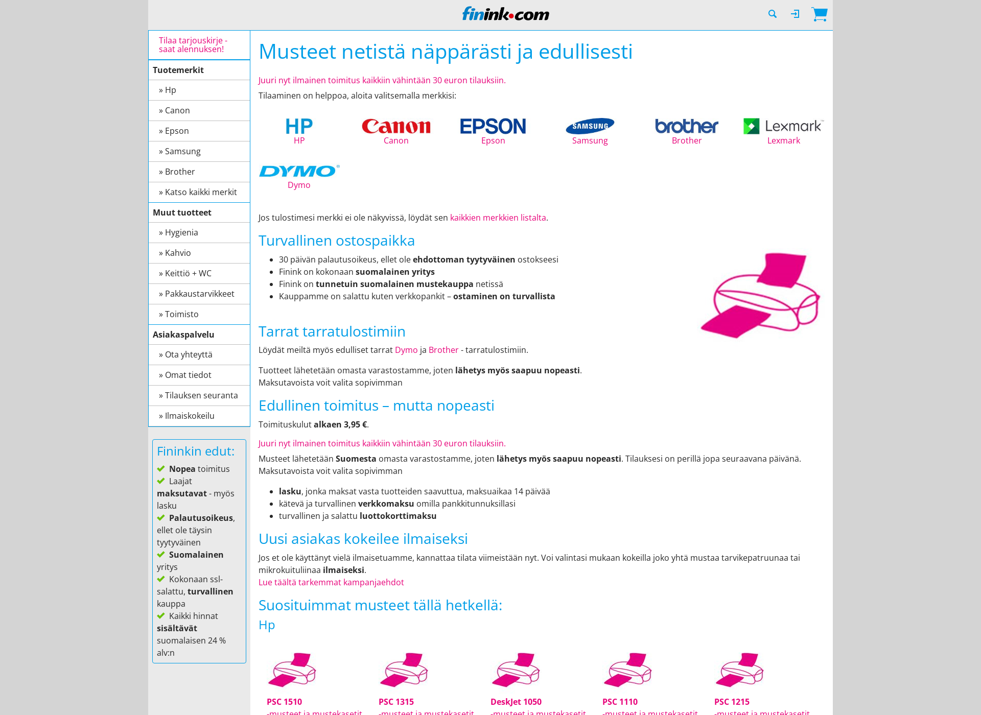 Screenshot for finnink.fi