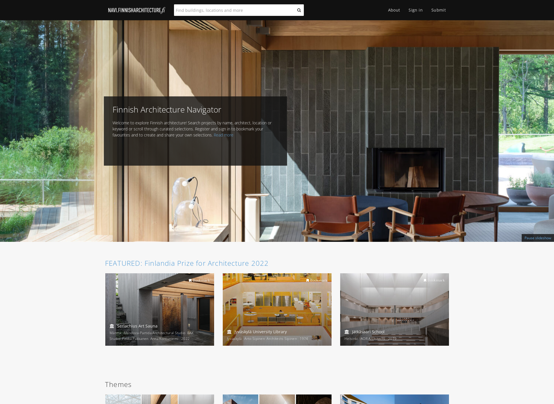 Screenshot for finnisharchitecture.fi