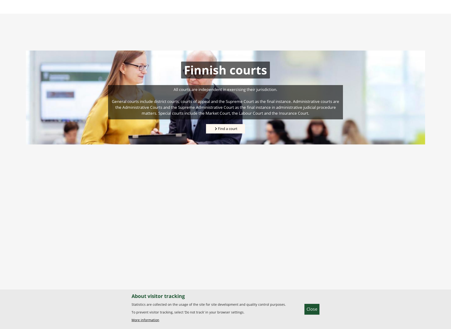 Skärmdump för finnishcourts.fi