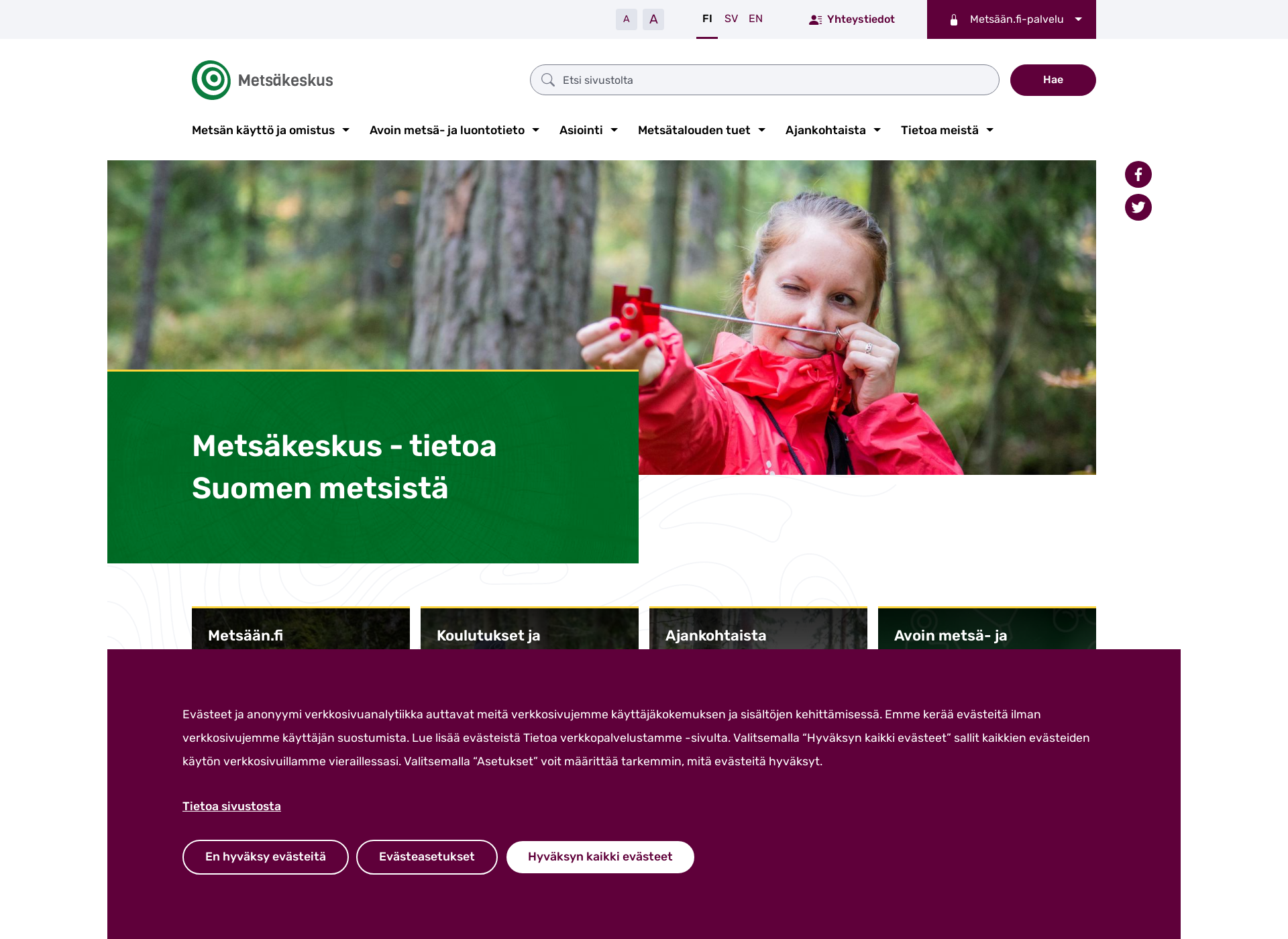 Screenshot for finnishforestcentre.fi