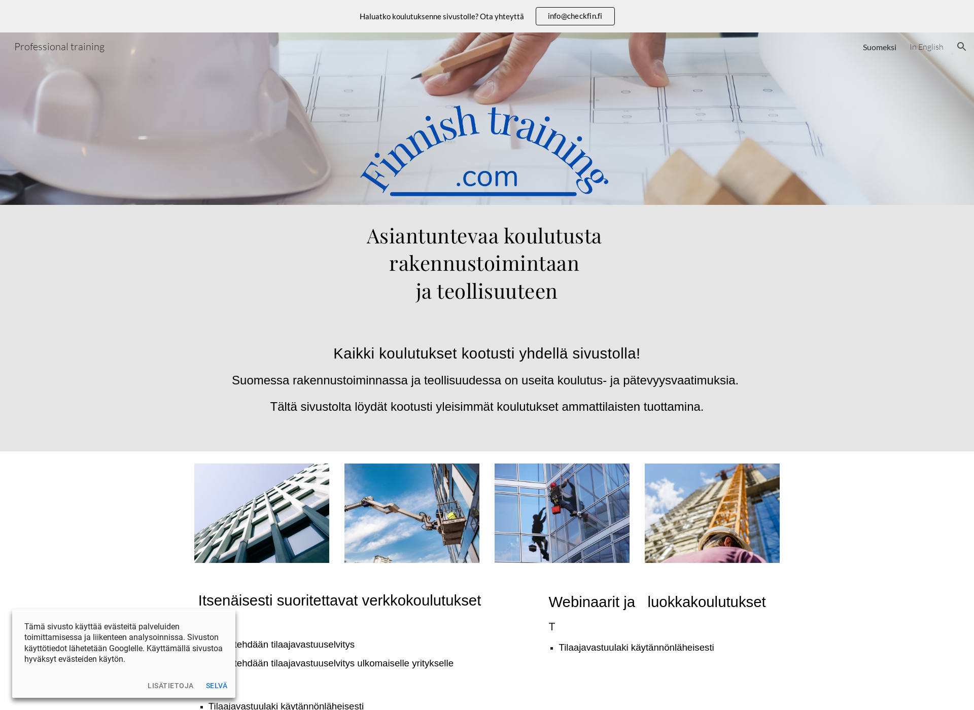 Skärmdump för finnishtraining.fi