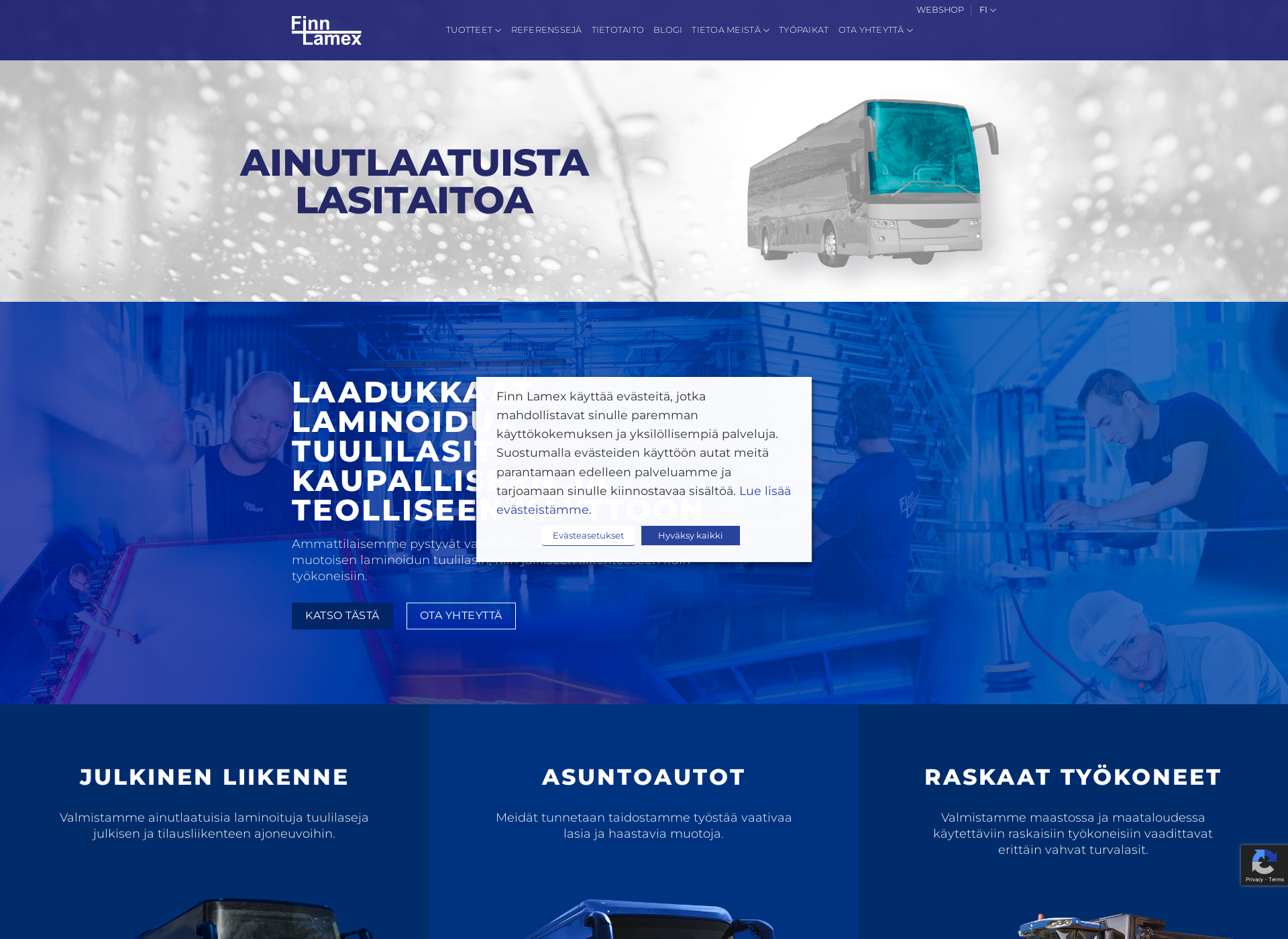 Skärmdump för finnlamex.fi
