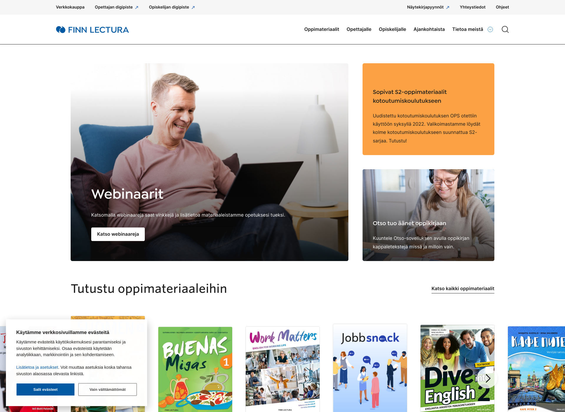Skärmdump för finnlectura.fi