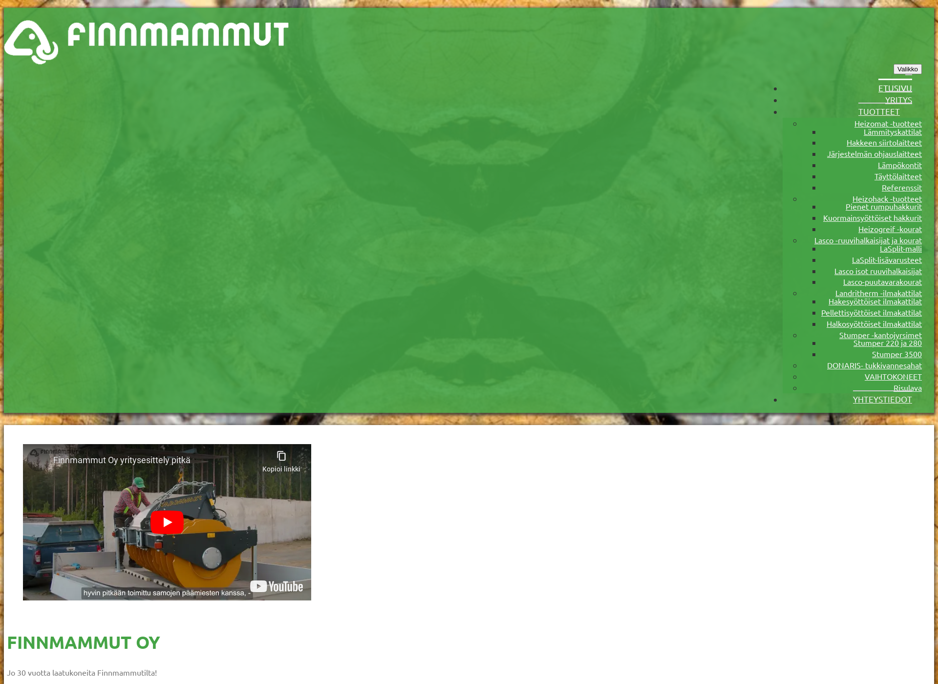 Skärmdump för finnmammut.fi