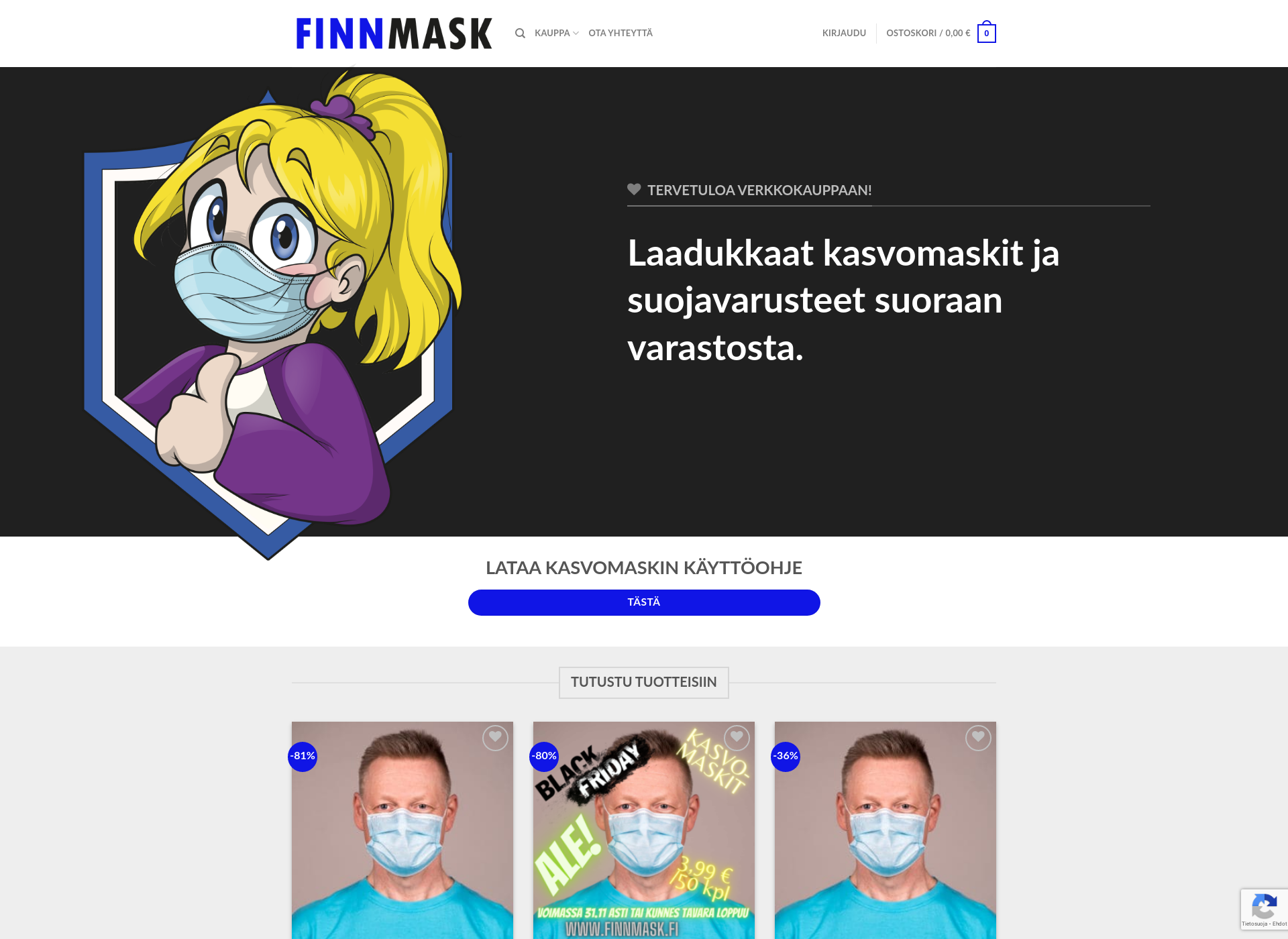 Skärmdump för finnmask.fi