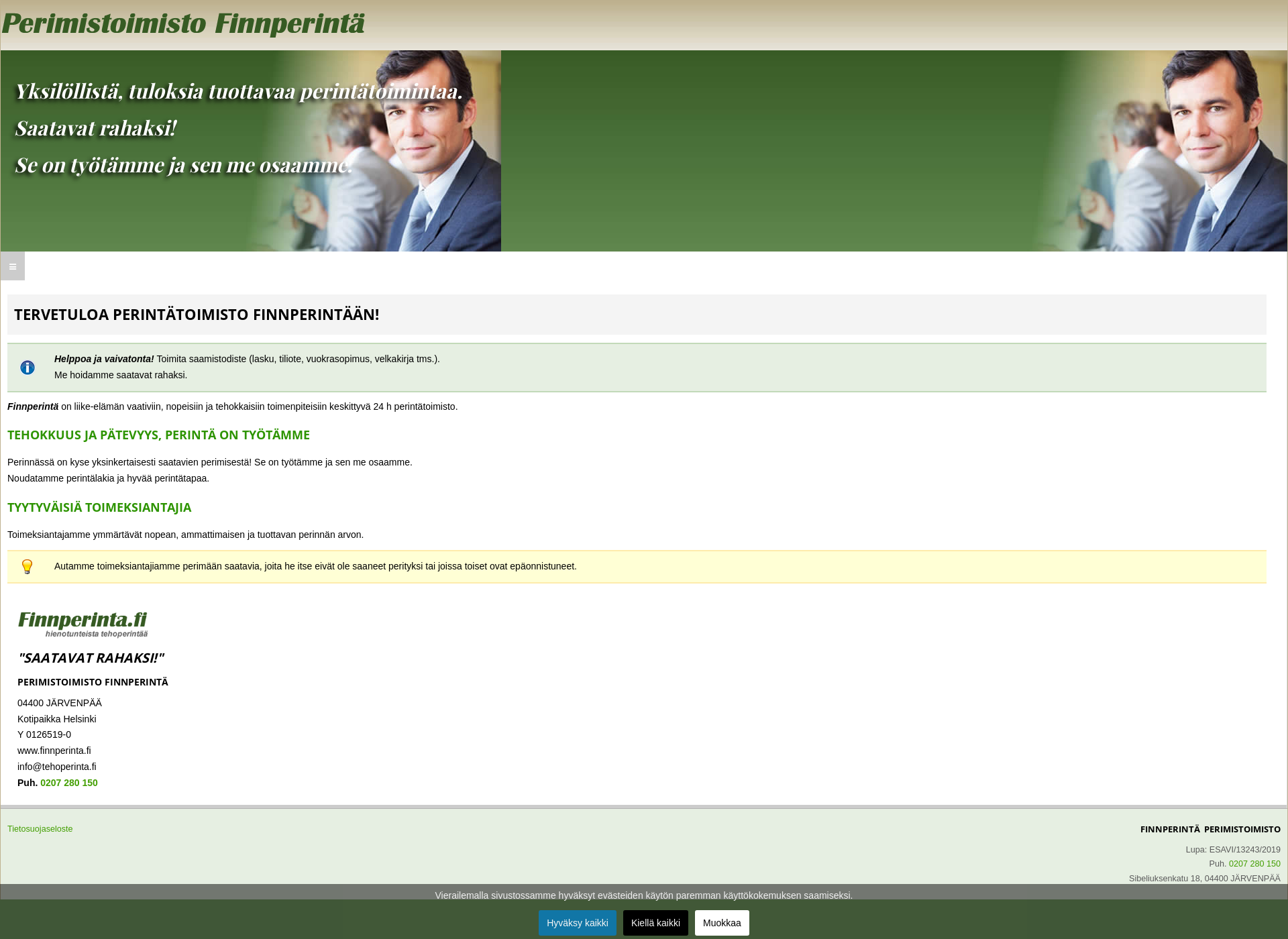 Screenshot for finnperinta.fi