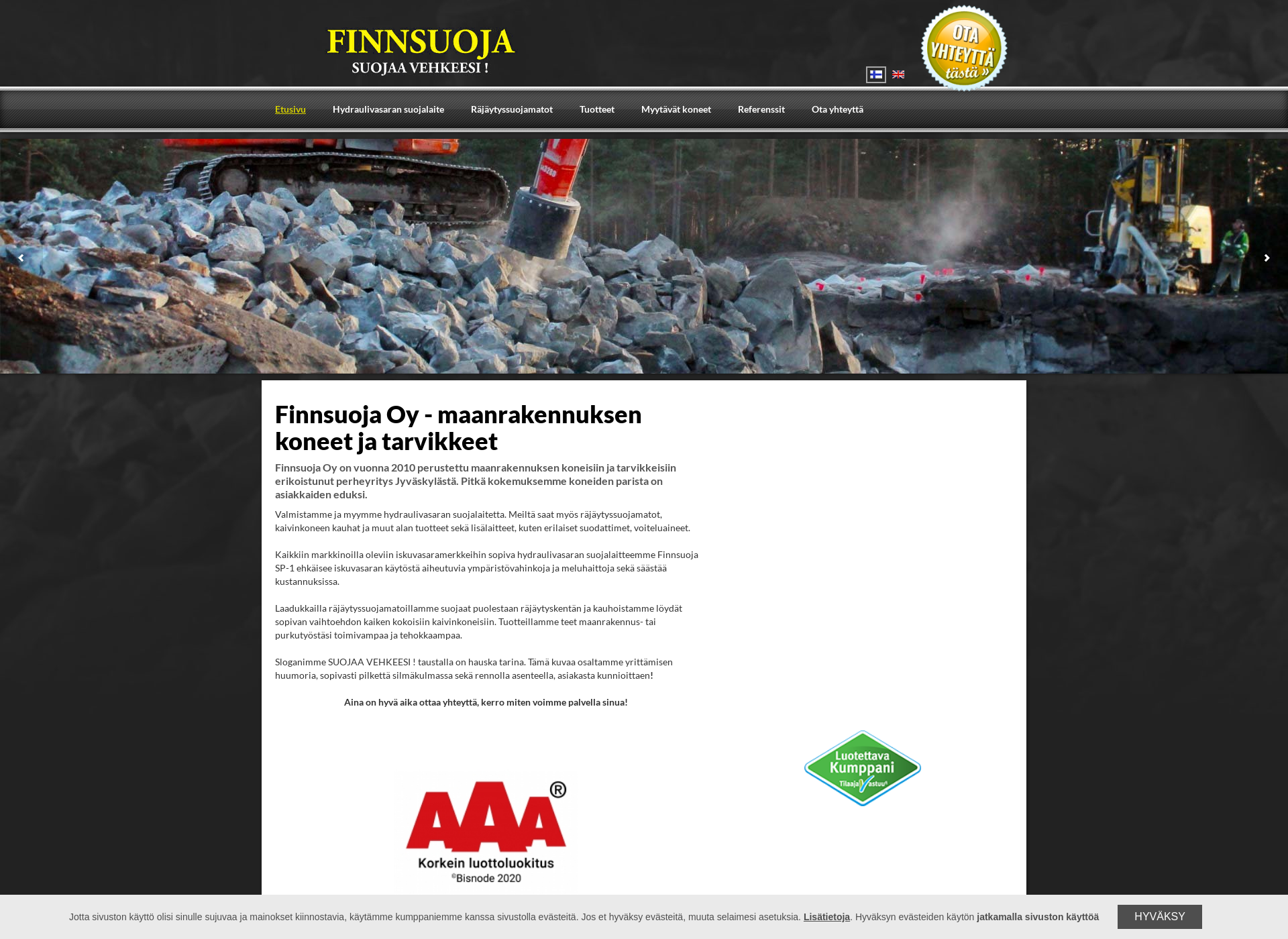 Skärmdump för finnsuoja.fi