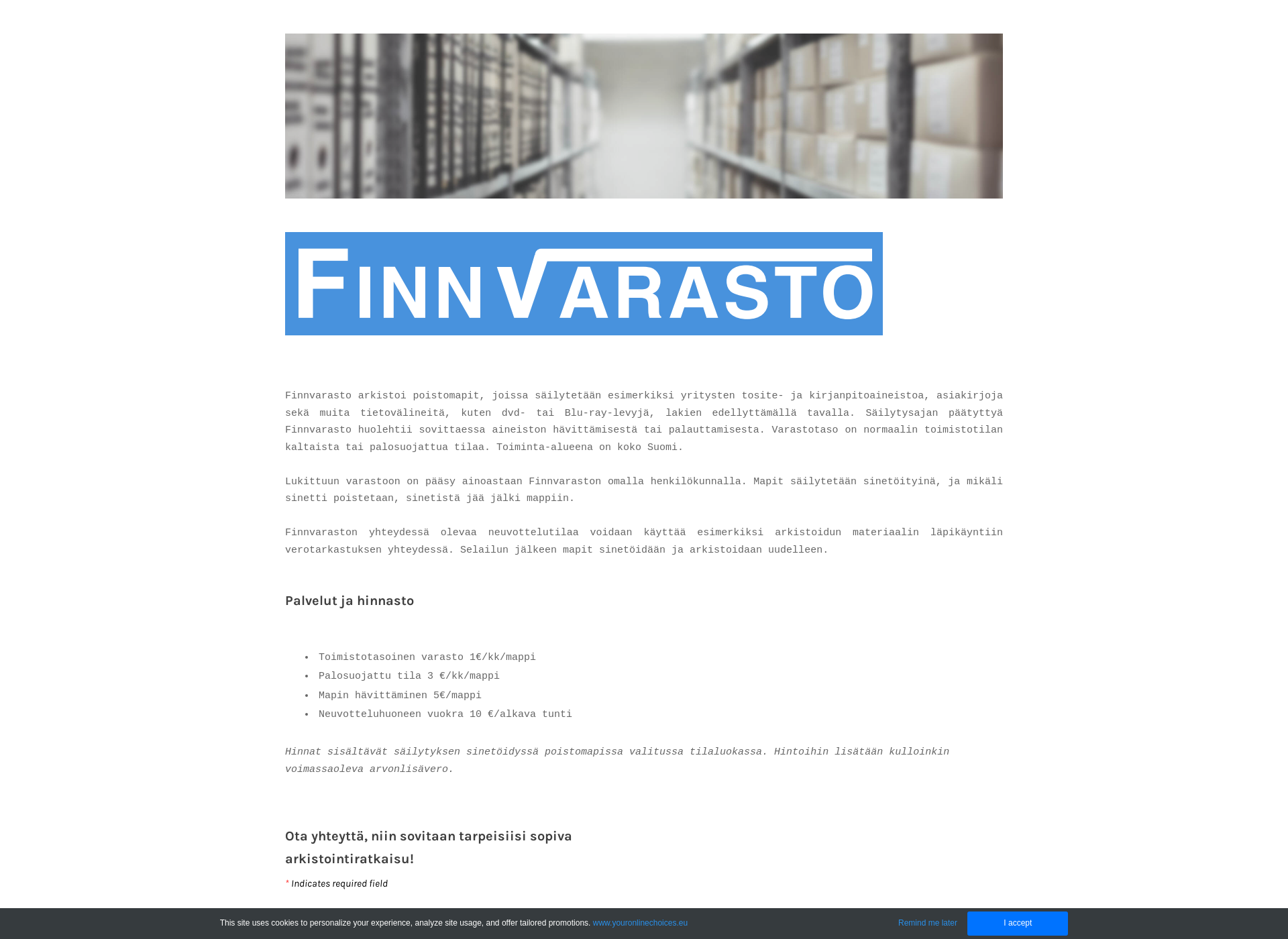 Screenshot for finnvarasto.fi