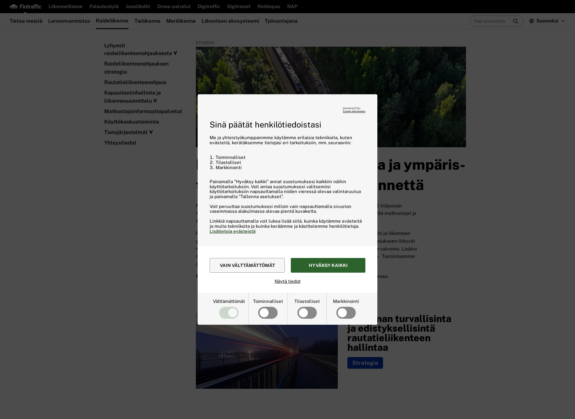 Screenshot for finrail.fi