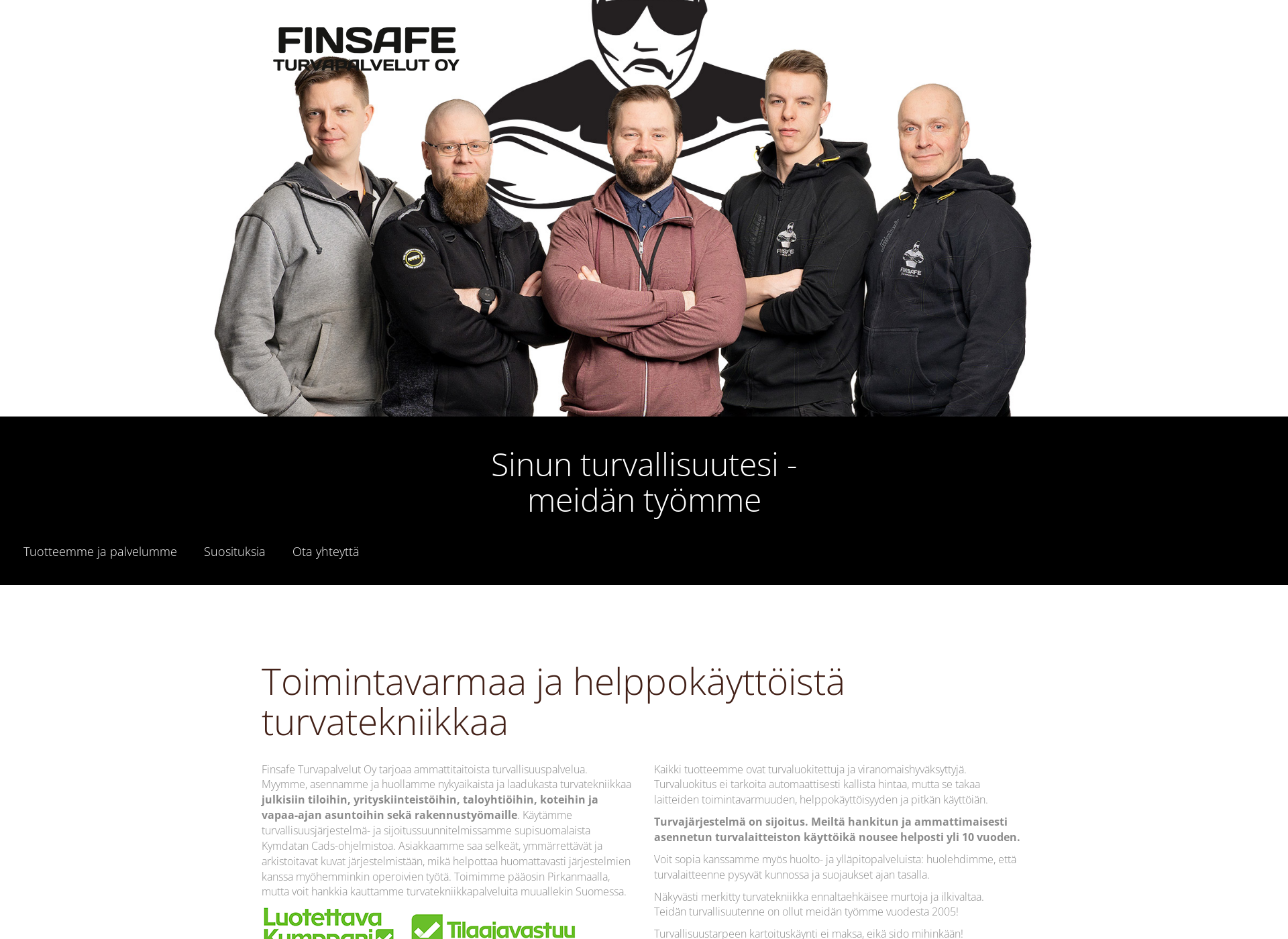 Skärmdump för finsafe.fi