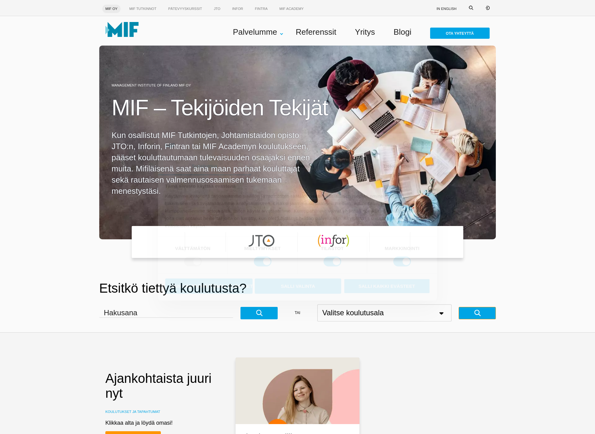 Skärmdump för fintra.fi