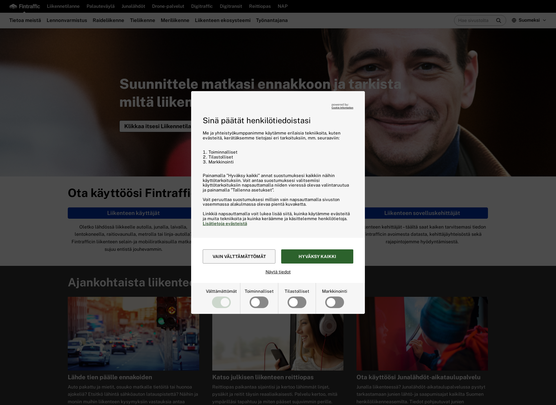 Screenshot for fintraffic.fi