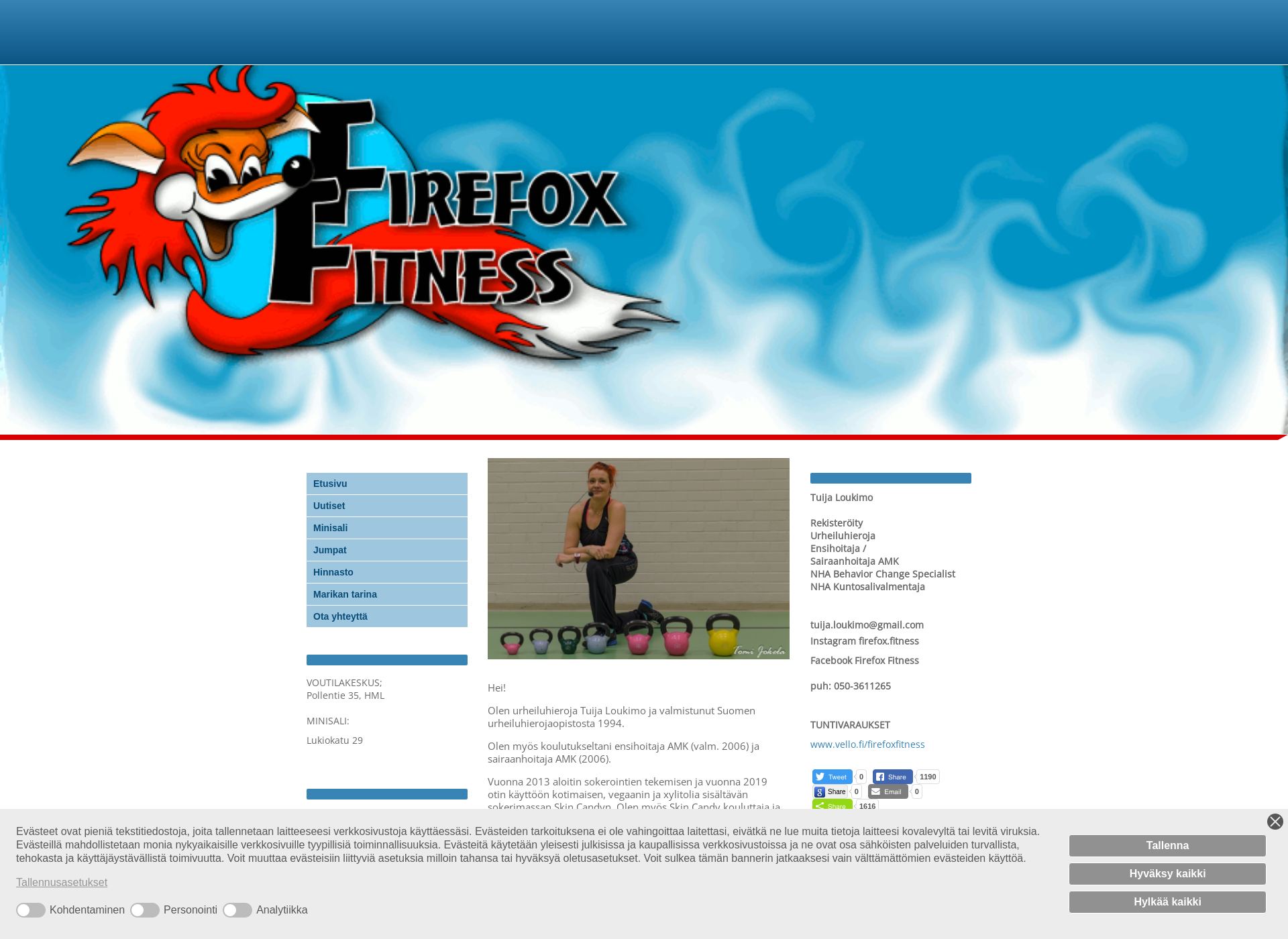 Skärmdump för firefoxfitness.fi