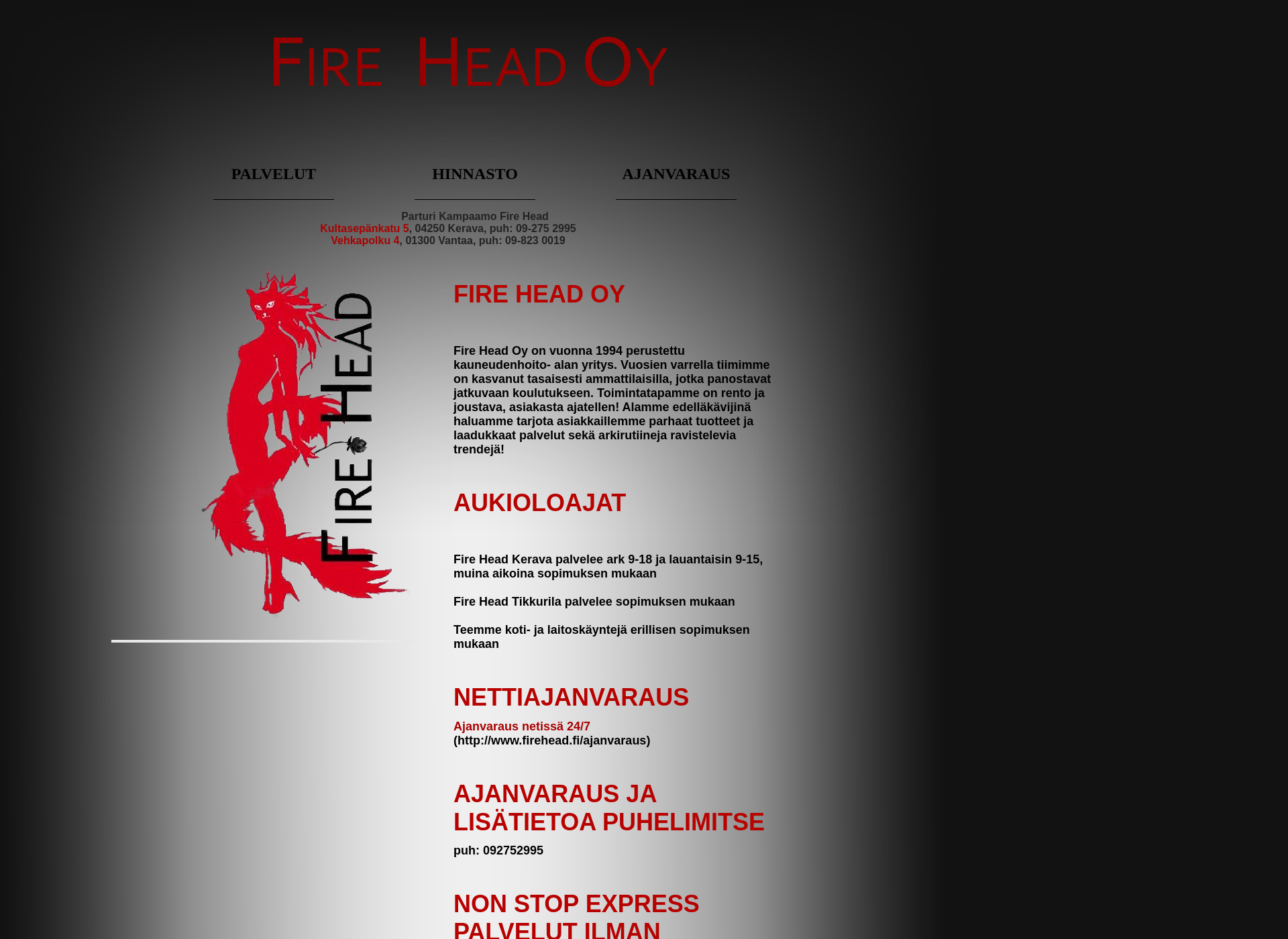 Skärmdump för firehead.fi