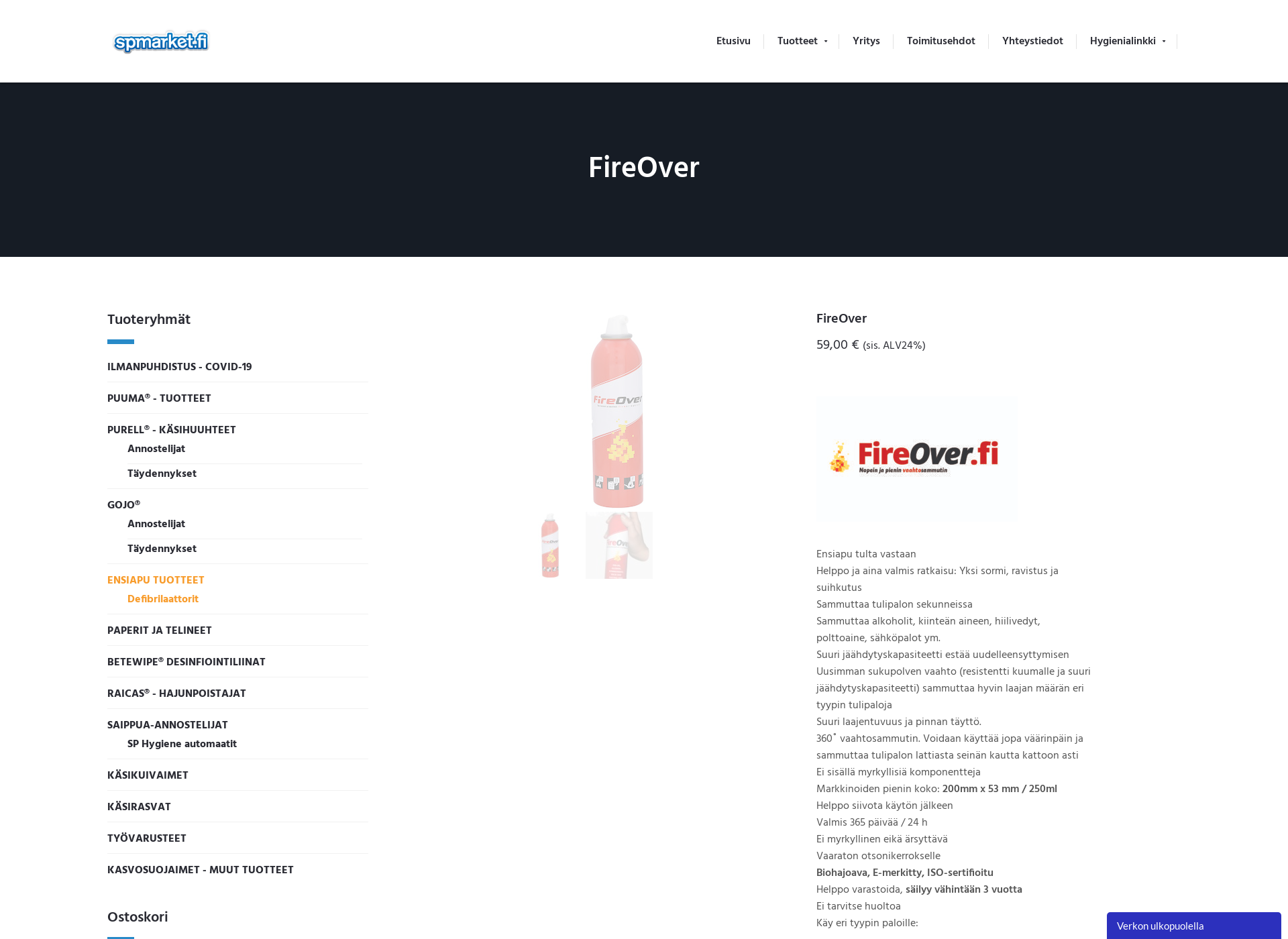 Screenshot for fireover.fi
