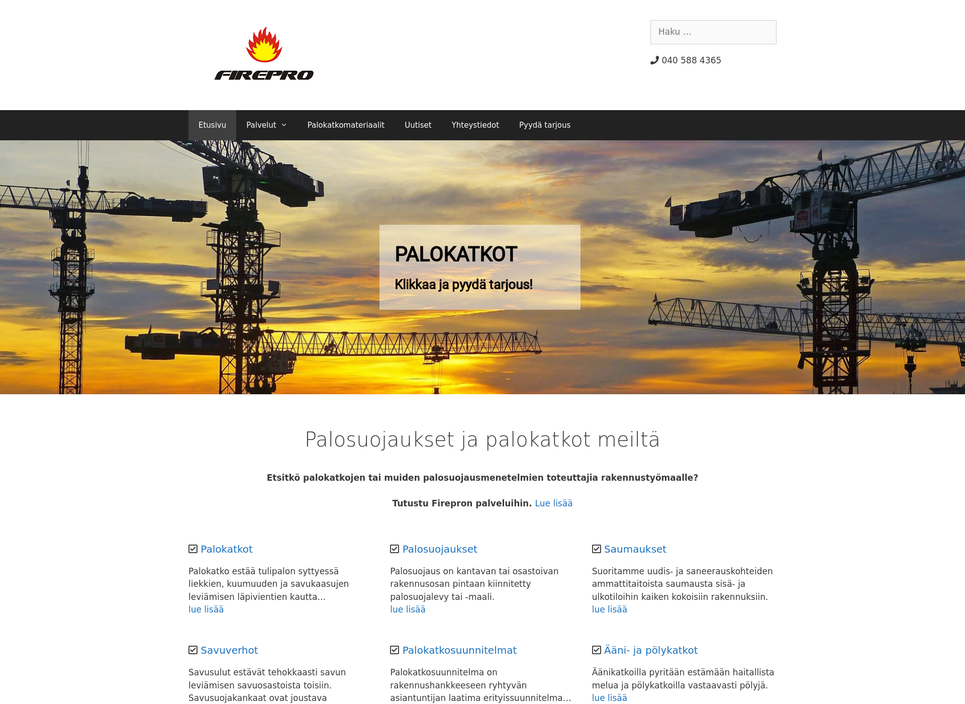 Skärmdump för firepropalokatko.fi